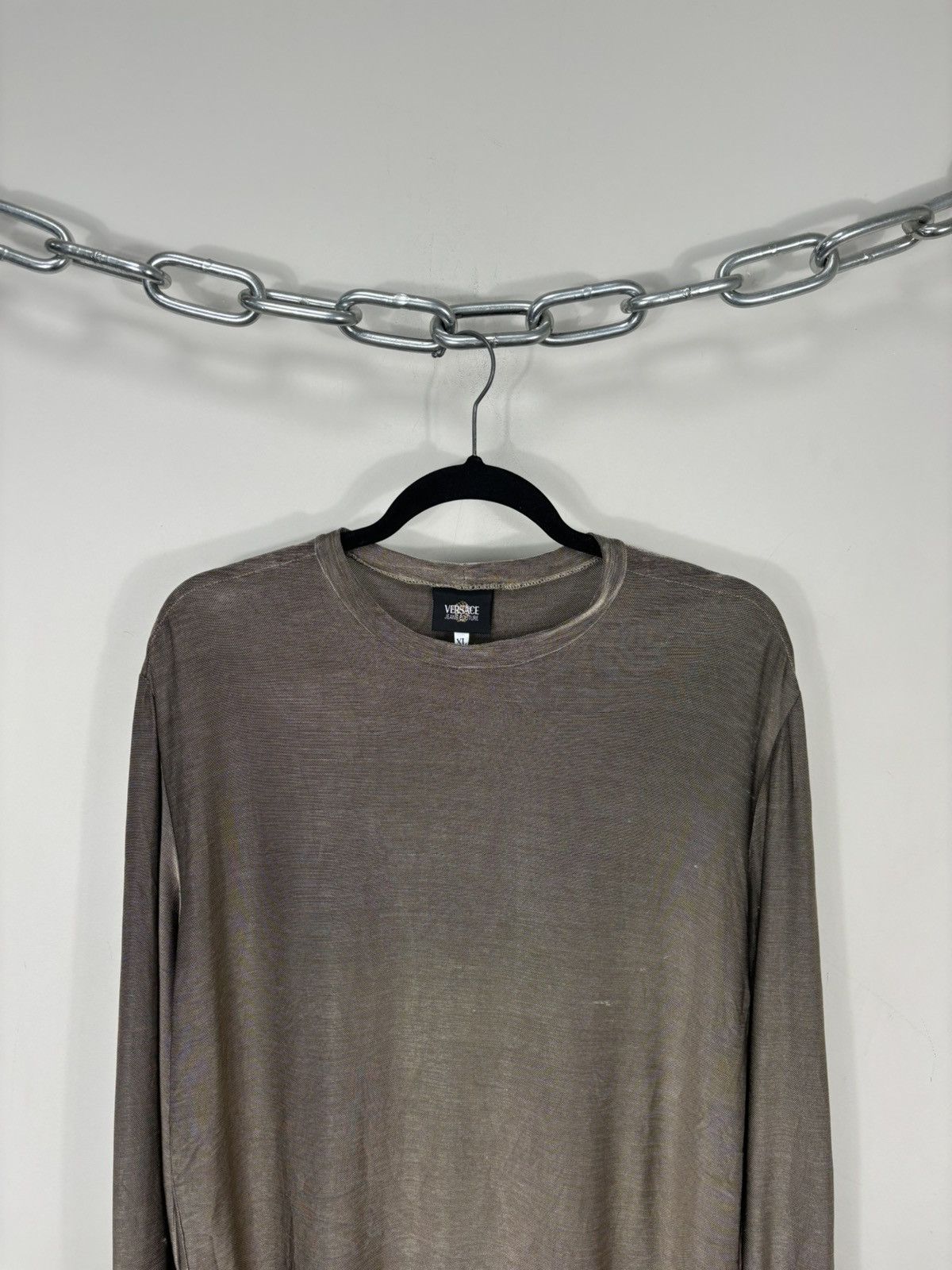 Versace Vintage Versace Jeans Couture Distressed Mesh Long Sleeve Size XL / US 12-14 / IT 48-50 - 2 Thumbnail