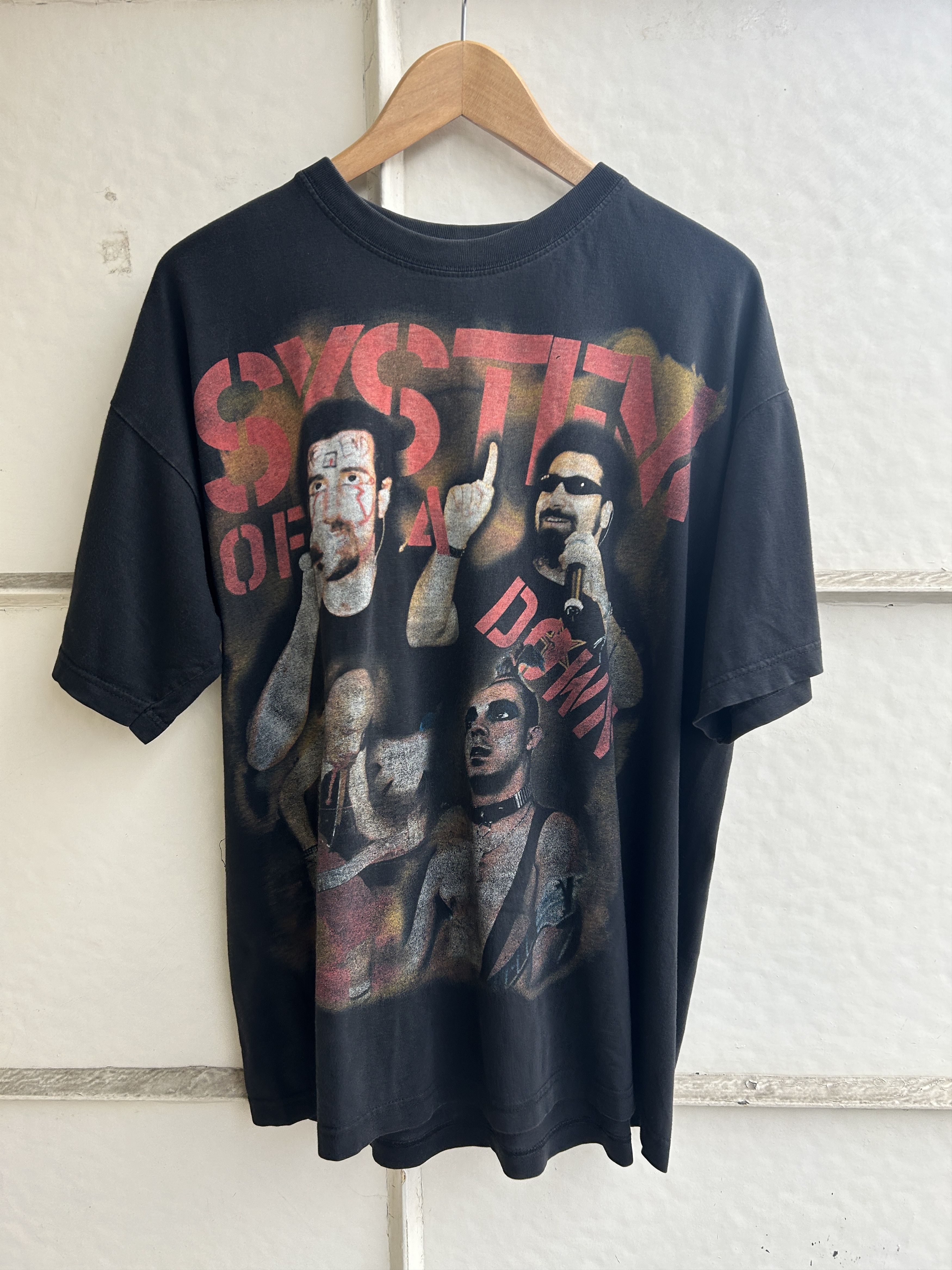 image of Band Tees x Vintage System Of A Down T-Shirt in Black, Men's (Size Large)