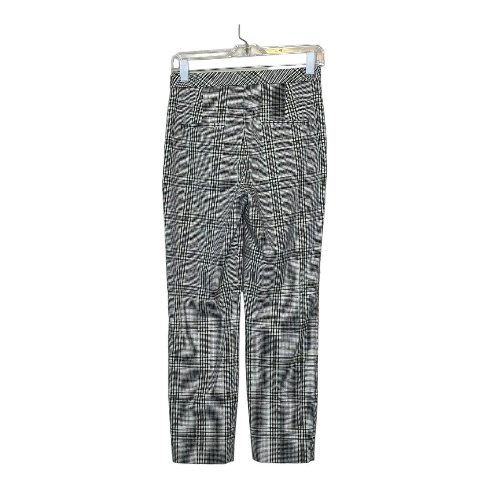 H&M H&M black cream plaid flat front straight legs pants size 2 Size 26" / US 2 / IT 38 - 8 Thumbnail