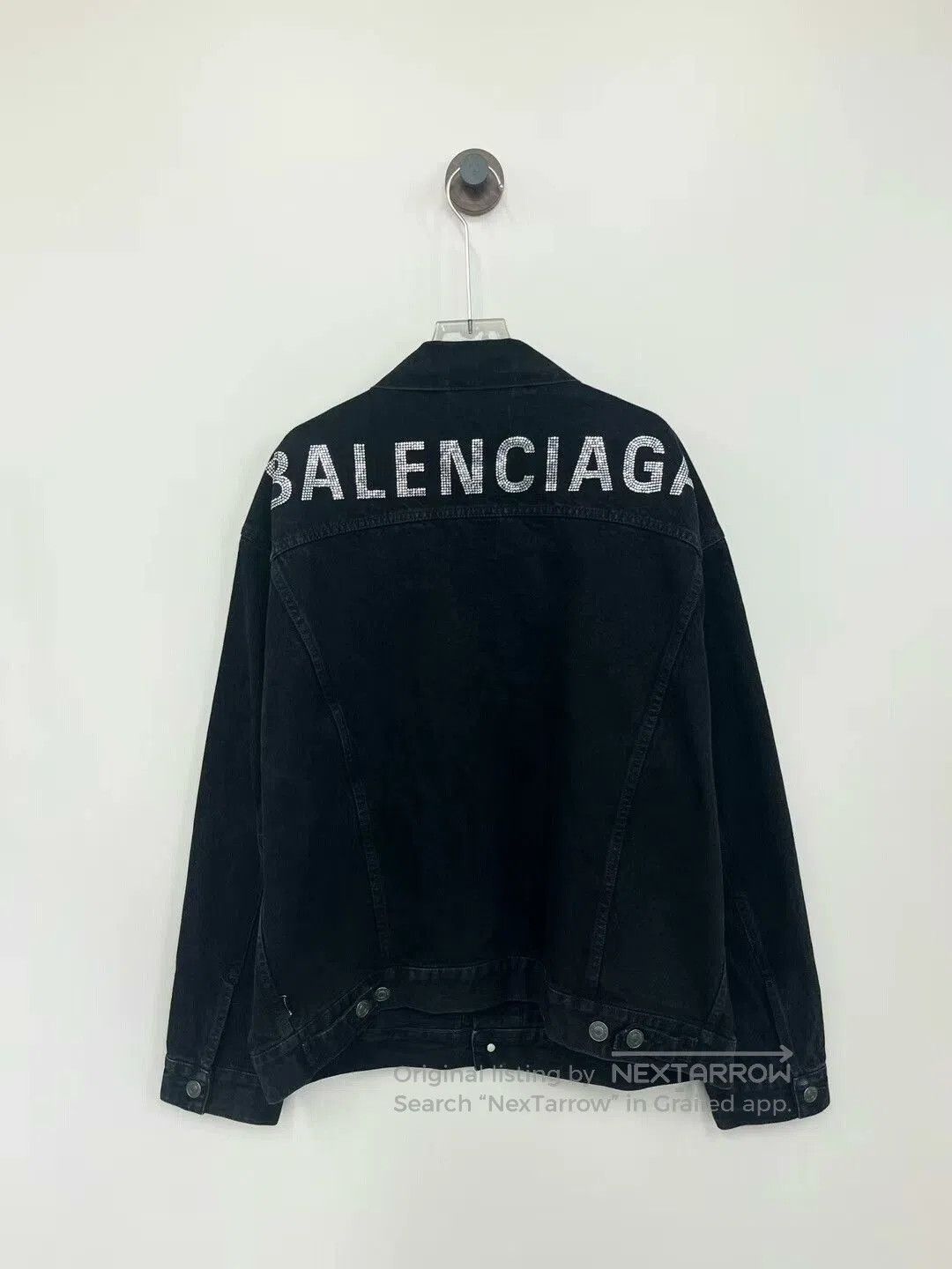 Balenciaga balenciaga black gray denim jacket with crystals. Size US XS / EU 42 / 0 - 3 Thumbnail