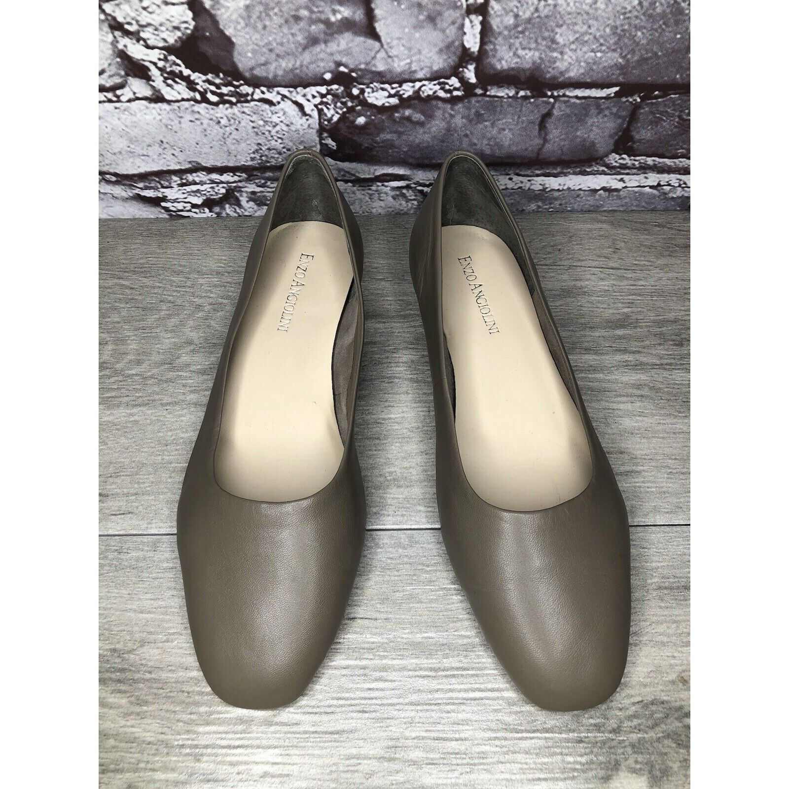 Other ENZO ANGIOLINI Gray Lydian Slip On Leather Ballet Flats Wome Size US 6.5 / IT 36.5 - 2 Thumbnail