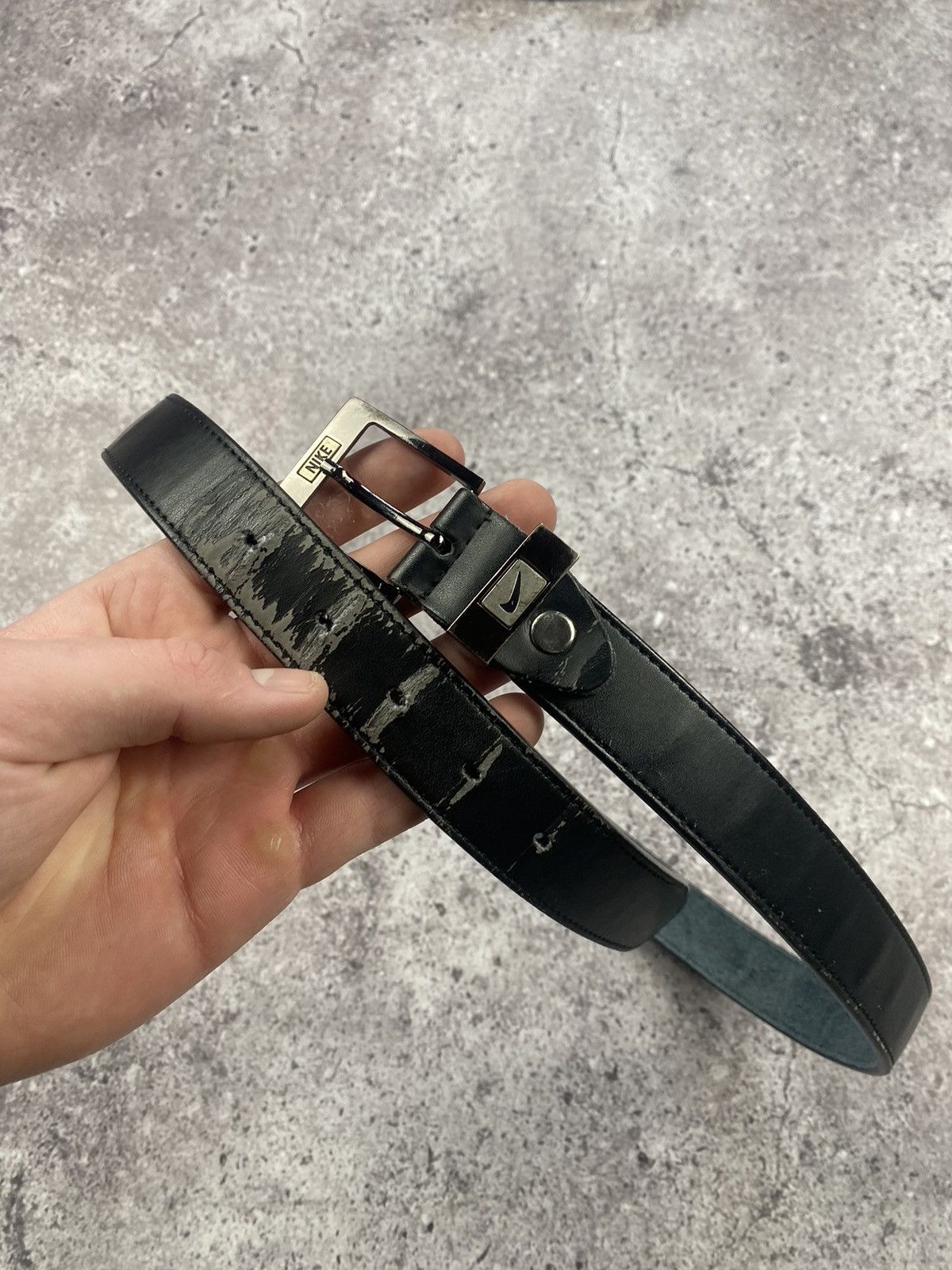 Nike × Vintage Vintage Y2K Nike Leather Belt Drill Streetwear Size ONE SIZE - 6 Thumbnail