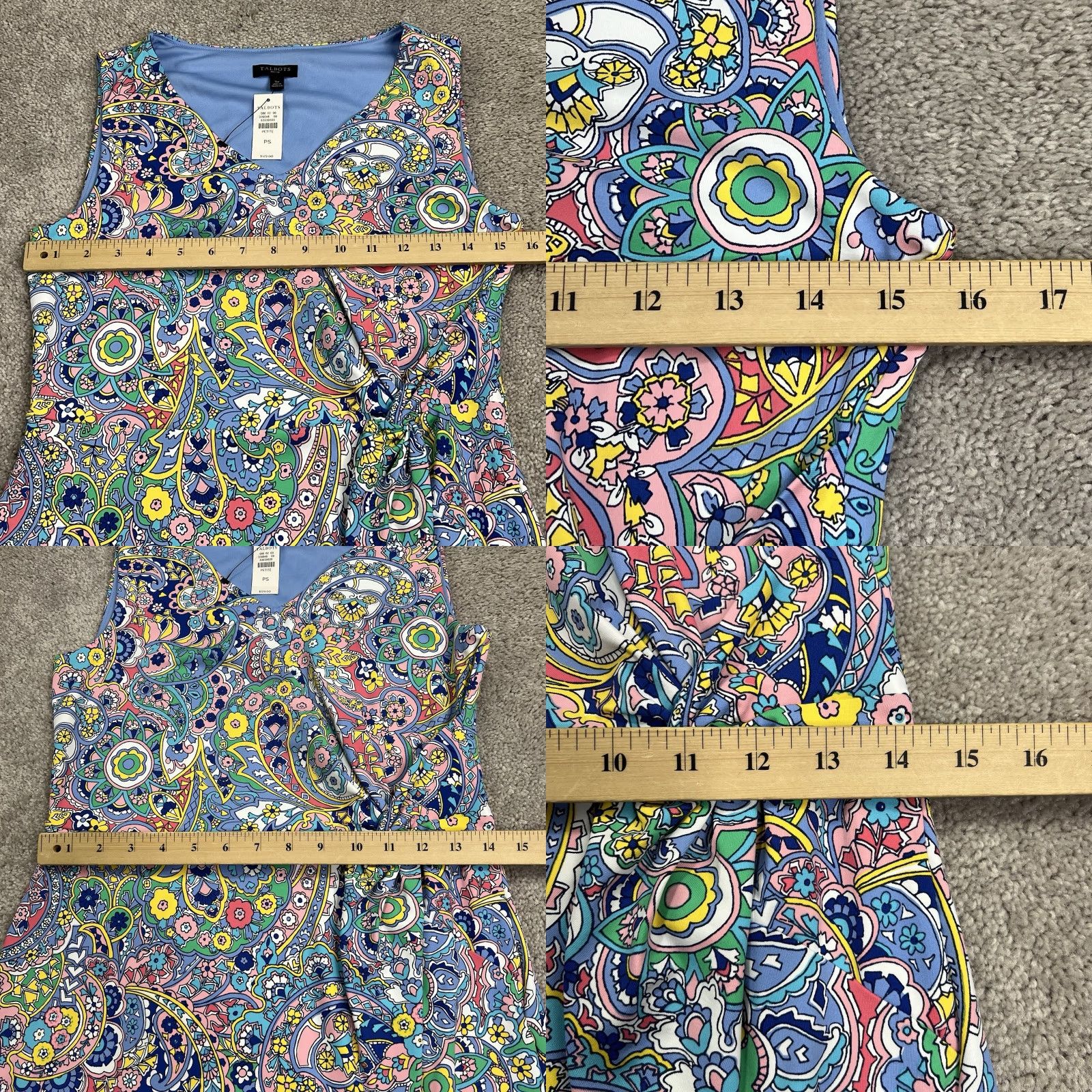 Talbots VINTAGE? No — Talbots Shift Dress Women’s Petite Small SP Faux Wrap Paisley Floral Print NWT Blue Yellow Green Pink NWT Size S / US 4 / IT 40 - 8 Thumbnail
