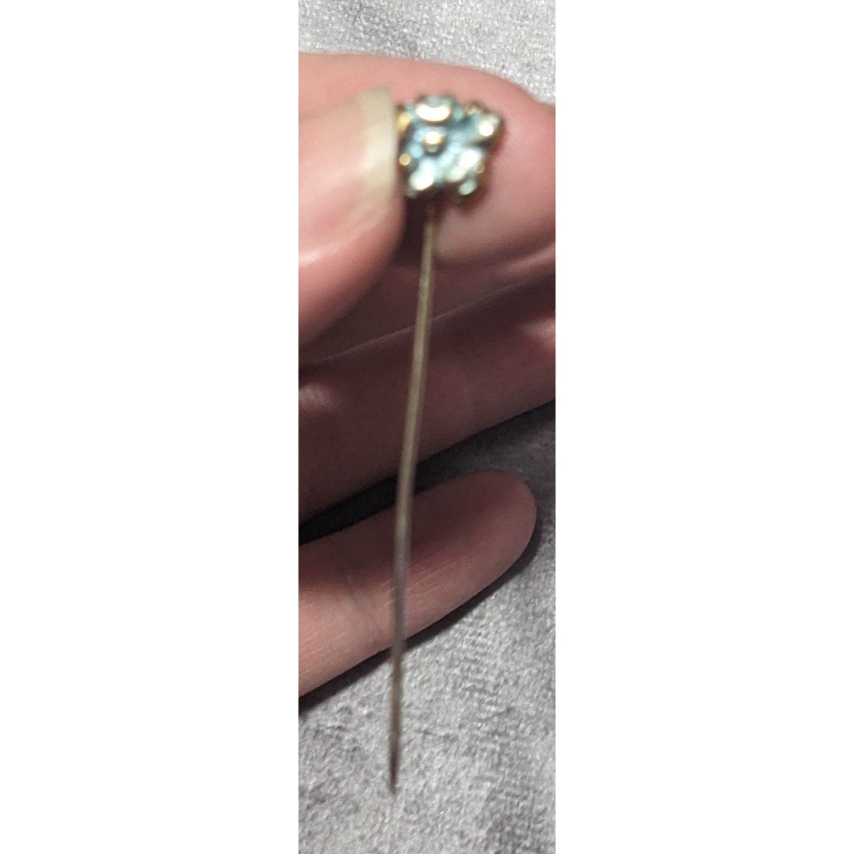 Other Vintage Blue Floral Enamel Gold Tone Stick Pin Size ONE SIZE - 4 Thumbnail