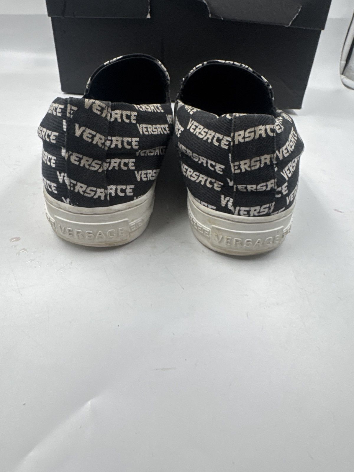 Versace All Over Logo Slip Ons