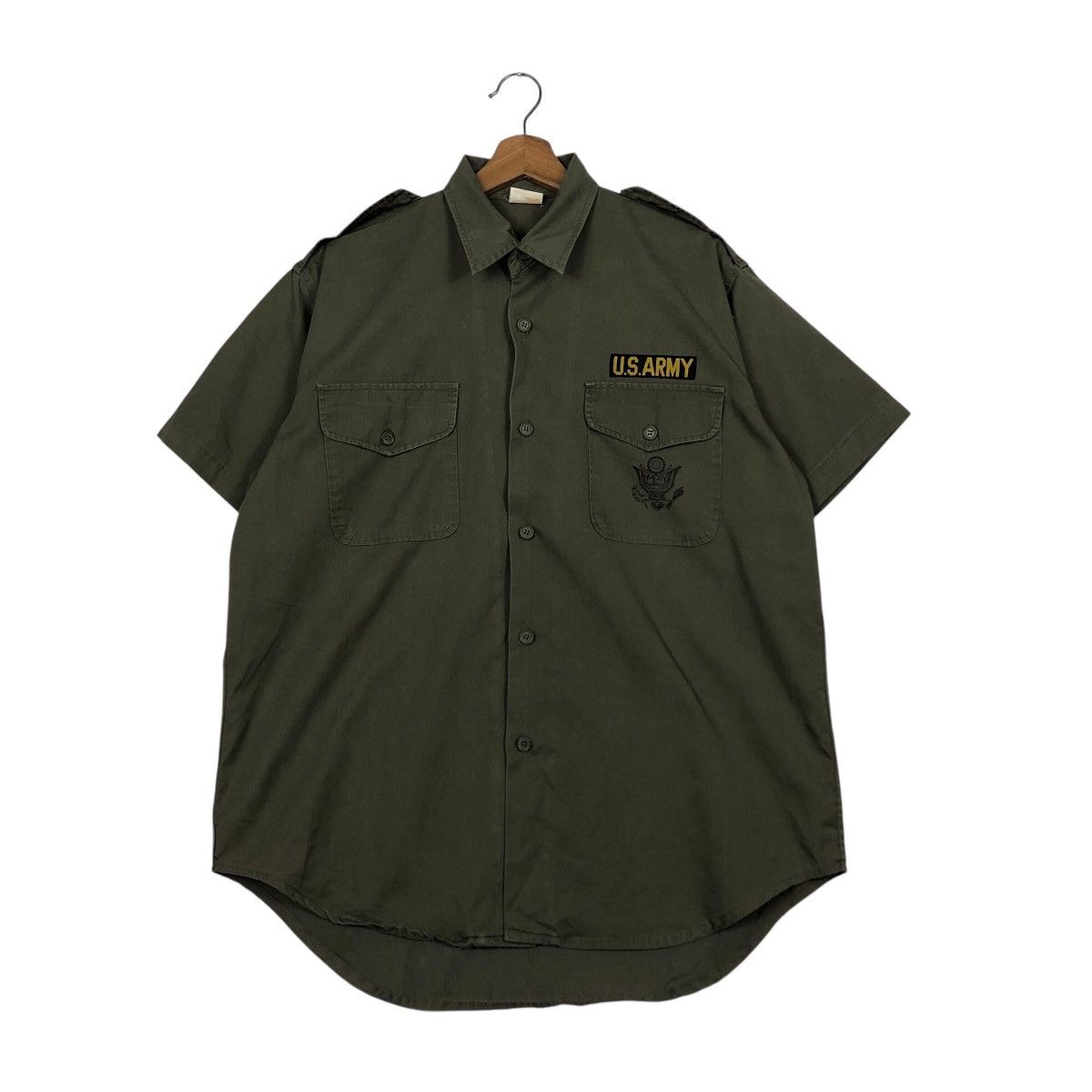 Vintage 📌Vintage U.S Army Shirt Jacket Big Logo Size US L / EU 52-54 / 3 - 2 Thumbnail