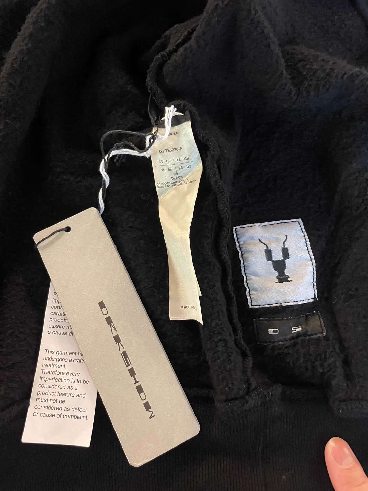 Rick Owens Drkshdw DRKSHDW 17SS Women's Black Mountain Hoodie Ｑ25 Size S / US 4 / IT 40 - 2 Thumbnail