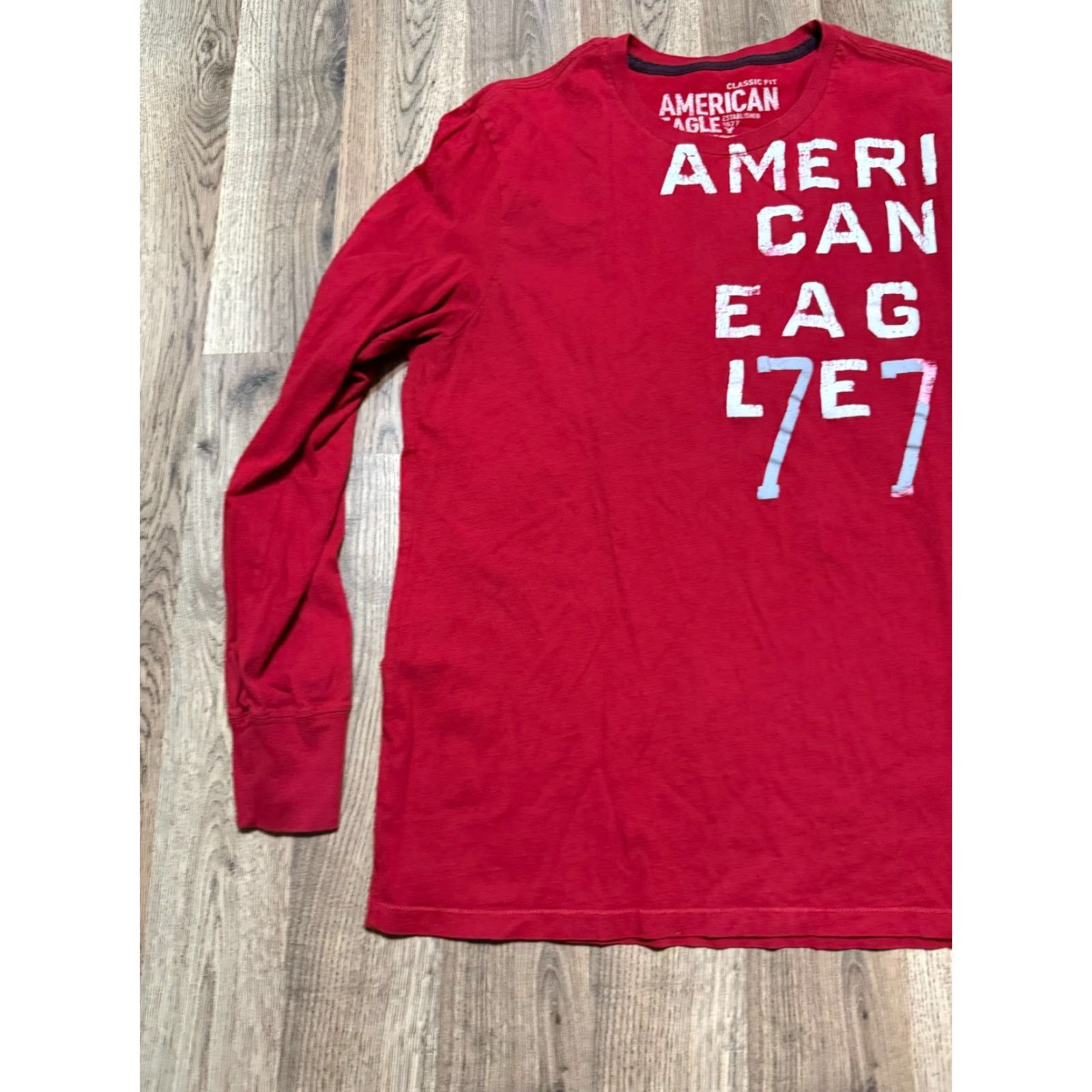 American Eagle Outfitters American Eagle Outfitters Shirts Men's M Red Long Sleeve Crew Neck Logo Print Size US M / EU 48-50 / 2 - 4 Thumbnail