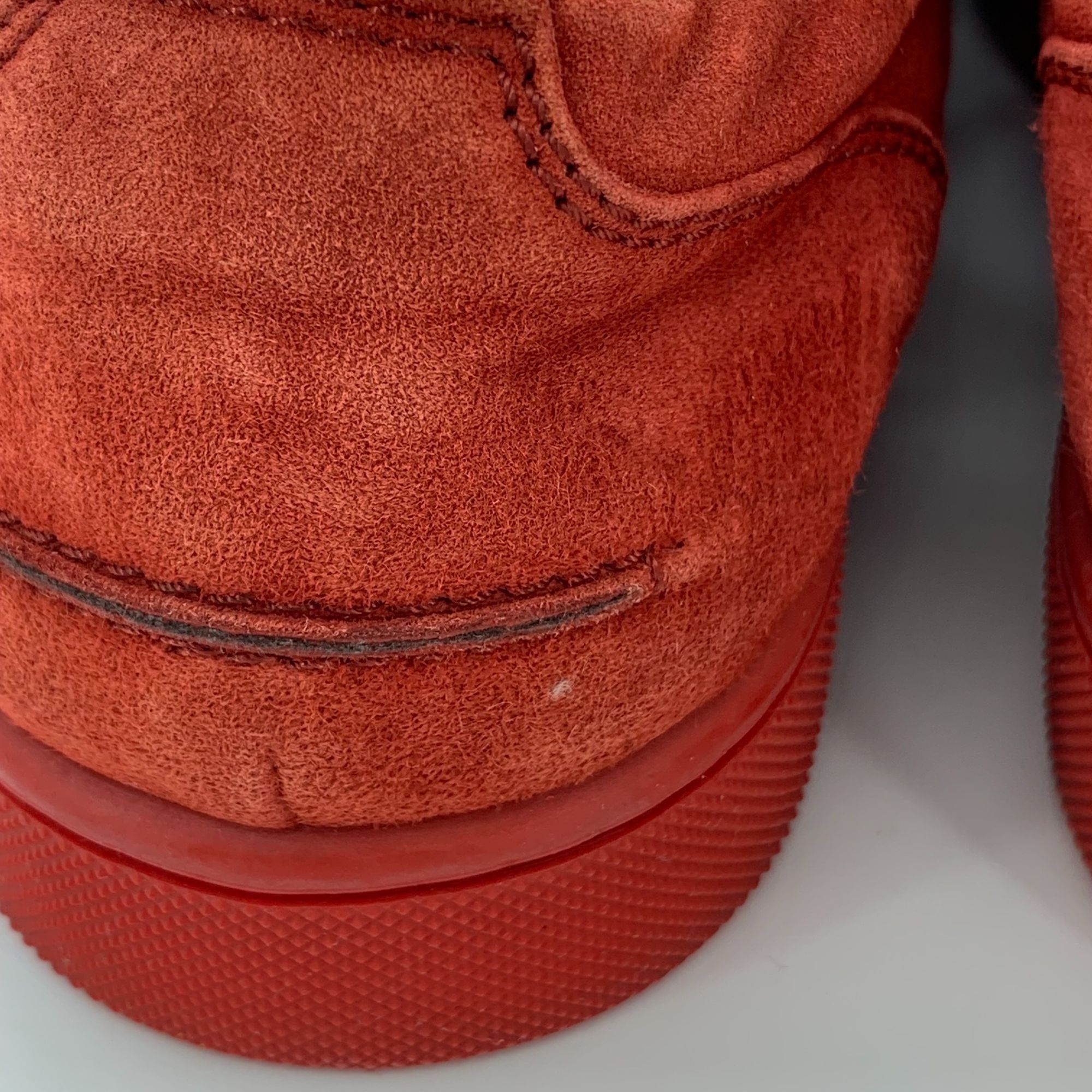 Christian Louboutin Christian Louboutin Red Studded Lace-Up Sneakers (Size 39.5) Size US 9.5 / IT 39.5 - 6 Thumbnail