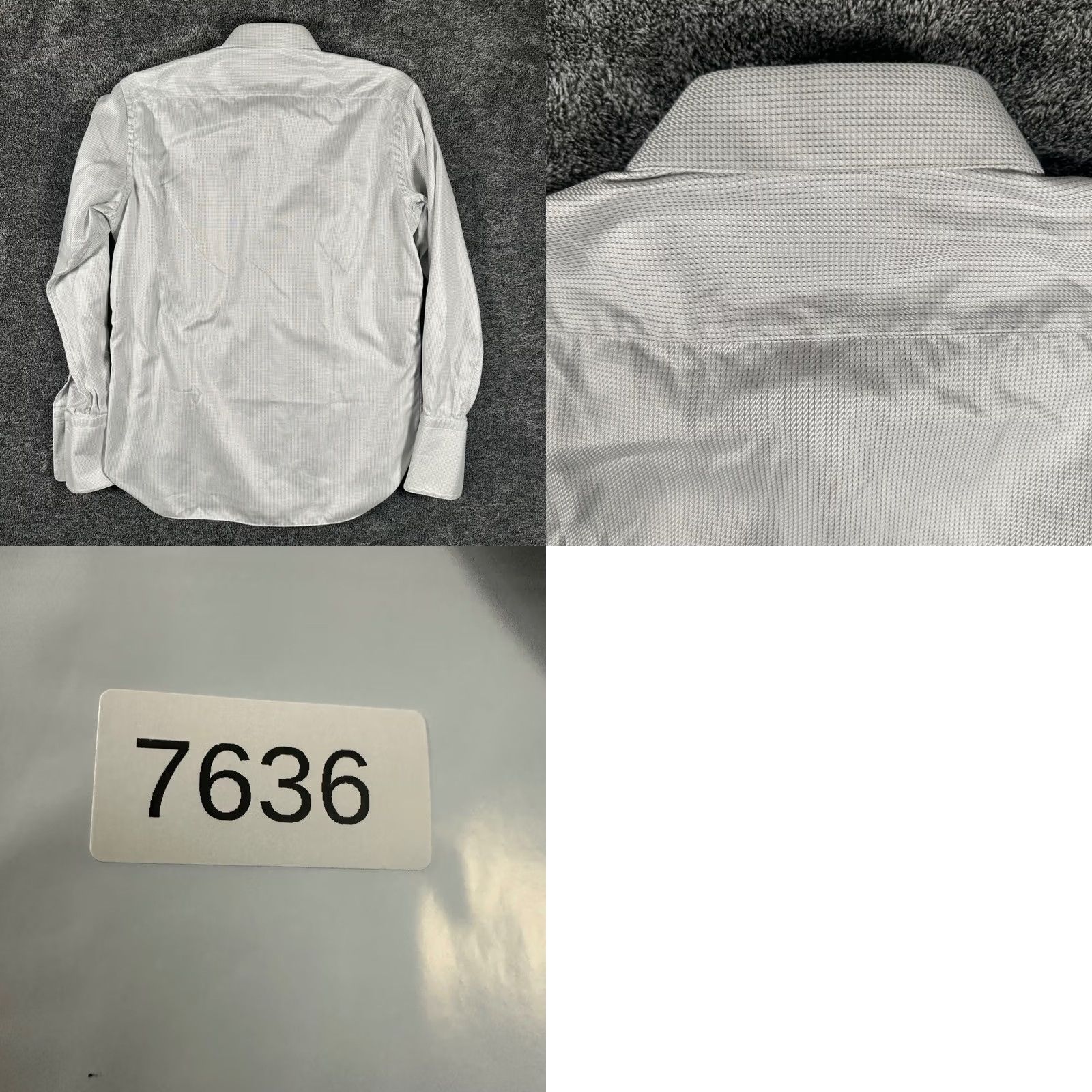Brioni Brioni Dress Shirt Mens 15.5 R White Gray French Cuff Neiman Marcus Italy Size 42R - 9 Thumbnail