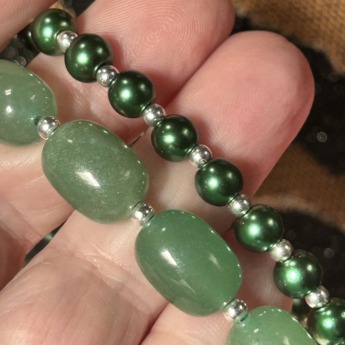 Handmade Handcrafted elegant double strand Czech glass pearl necklace Size ONE SIZE - 7 Thumbnail