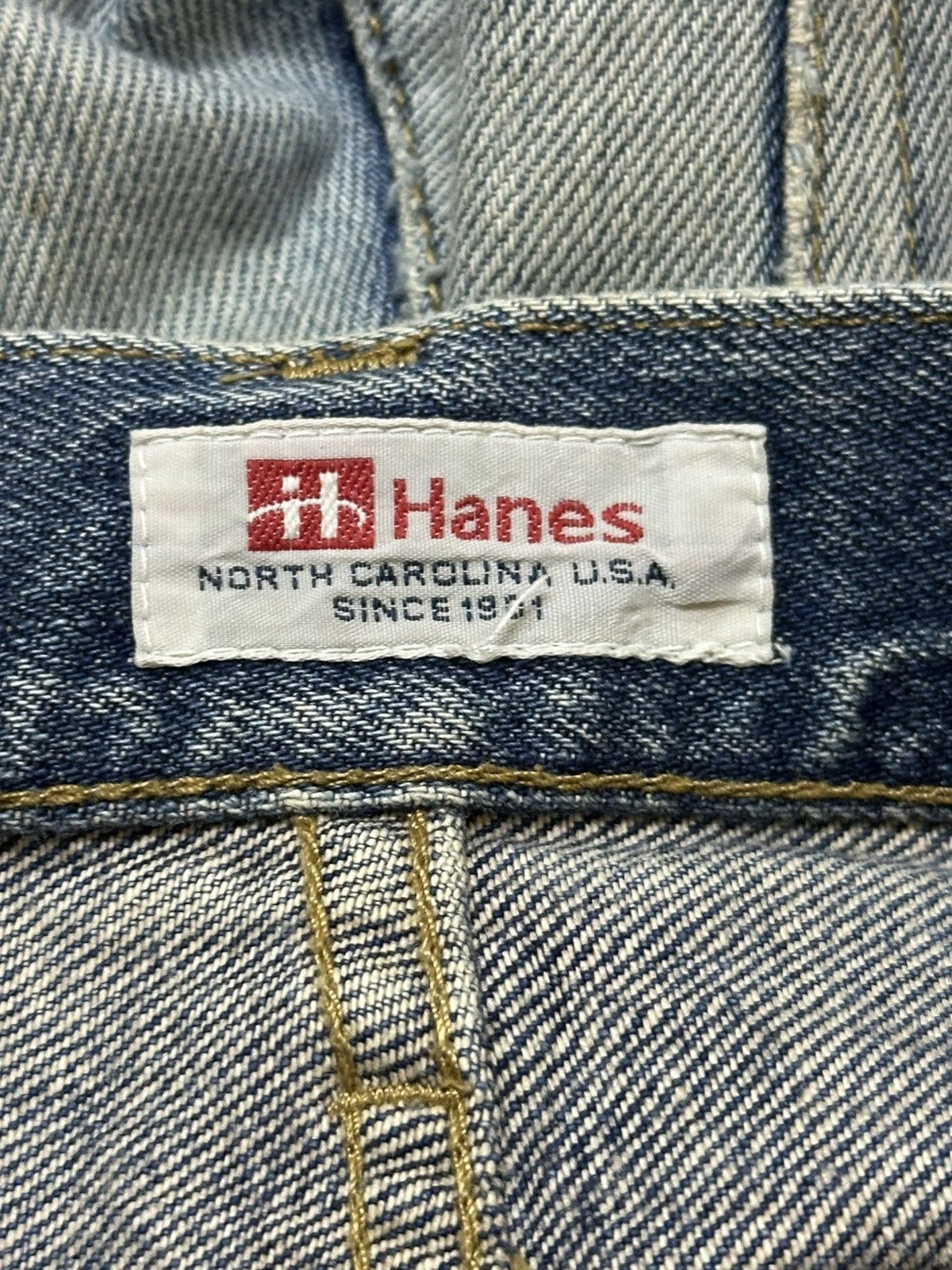 Hanes Vintage Hanes Mud Wash Faded Style Distress Baggy Jeans Size US 33 - 9 Thumbnail