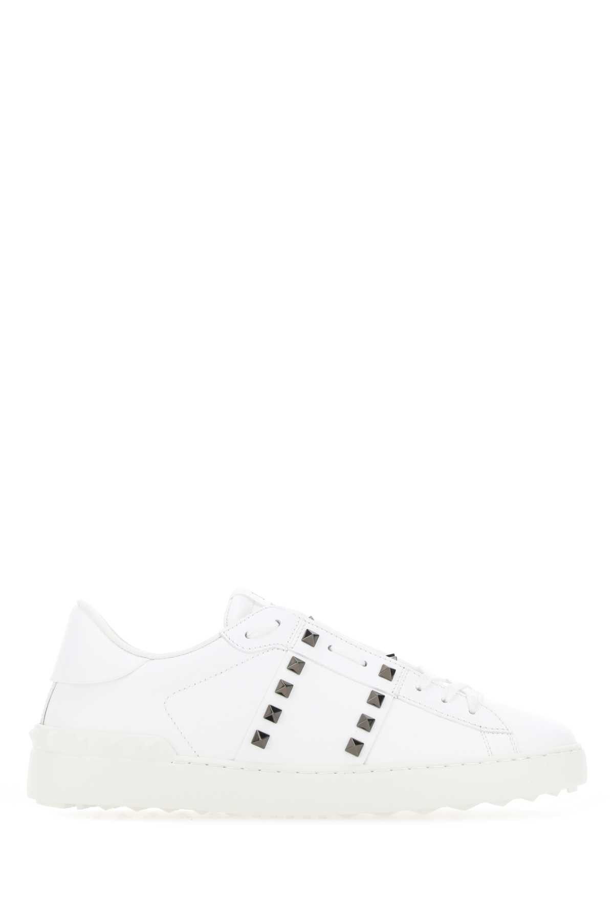 image of Valentino Garavani White Leather Rockstud Untitled Sneakers, Men's (Size 12)