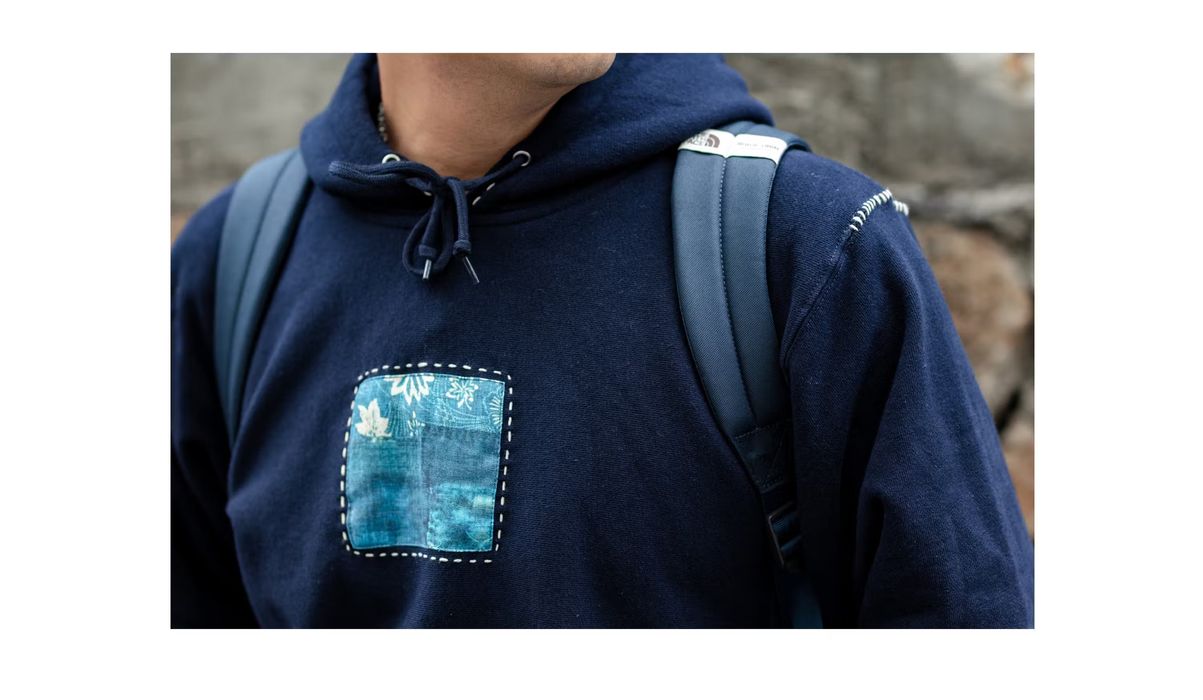 Custom 2018A/W Simple Blue Japan Indigo Sashiko Hoodie | Grailed