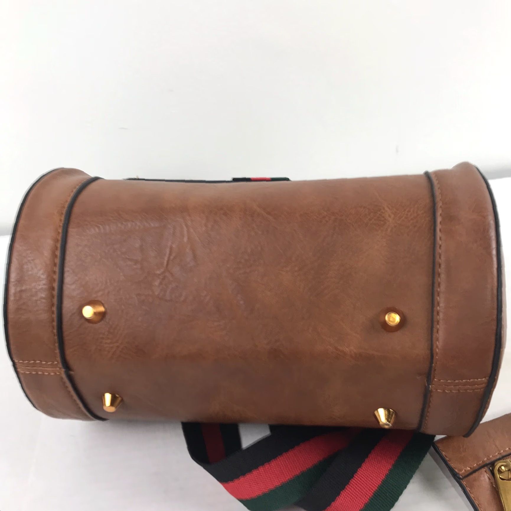 Vintage Handbag Republic Brown Faux Leather Medium Crossbody Bag with Matching Wallet, Adjustable Straps, Butterfly Appliqué, Casual/Party, Womens Size ONE SIZE - 4 Thumbnail