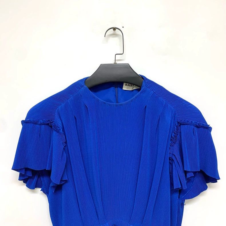 Balenciaga Balenciaga Blue pleated short sleeves 2505-Nextarrow Size XS / US 0-2 / IT 36-38 - 3 Thumbnail