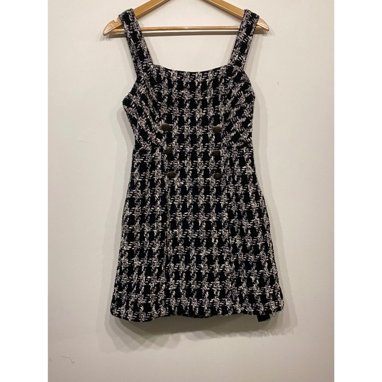 Anthropologie Anthropologie Maeve Black and White Tweed Dark Academia Mini Size L / US 10 / IT 46 - 2 Thumbnail