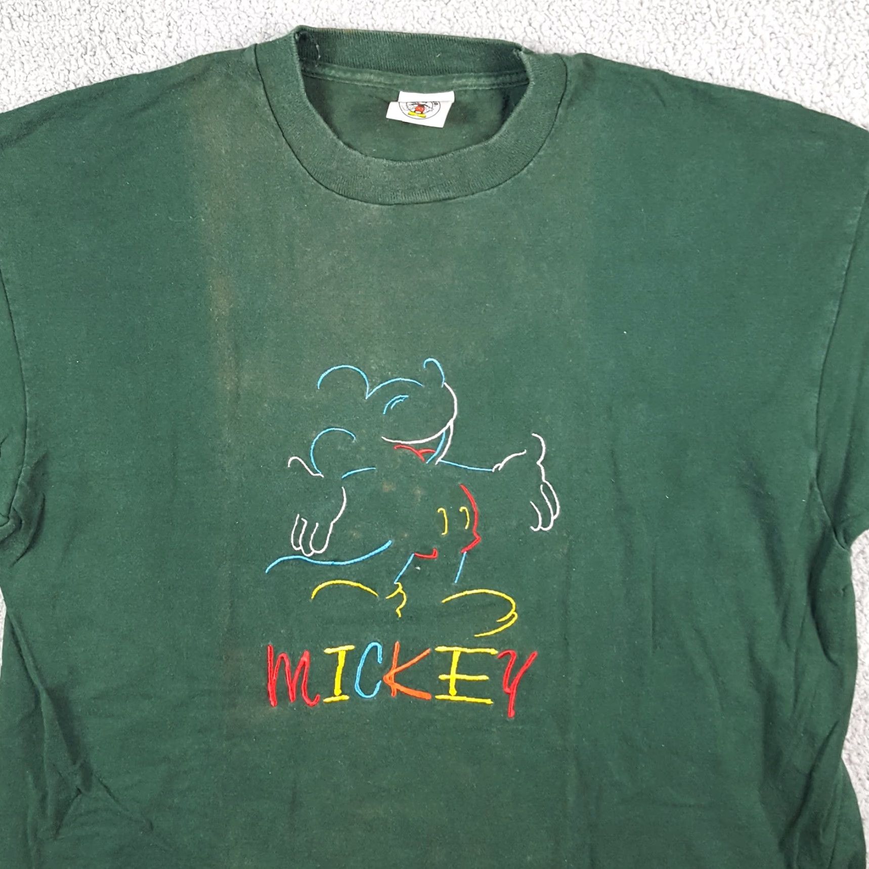 Disney Vintage Disney Mickey Mouse T-Shirt Men Large Cotton Grunge 90s 00s Cartoon Logo Embroidered Size US L / EU 52-54 / 3 - 2 Thumbnail