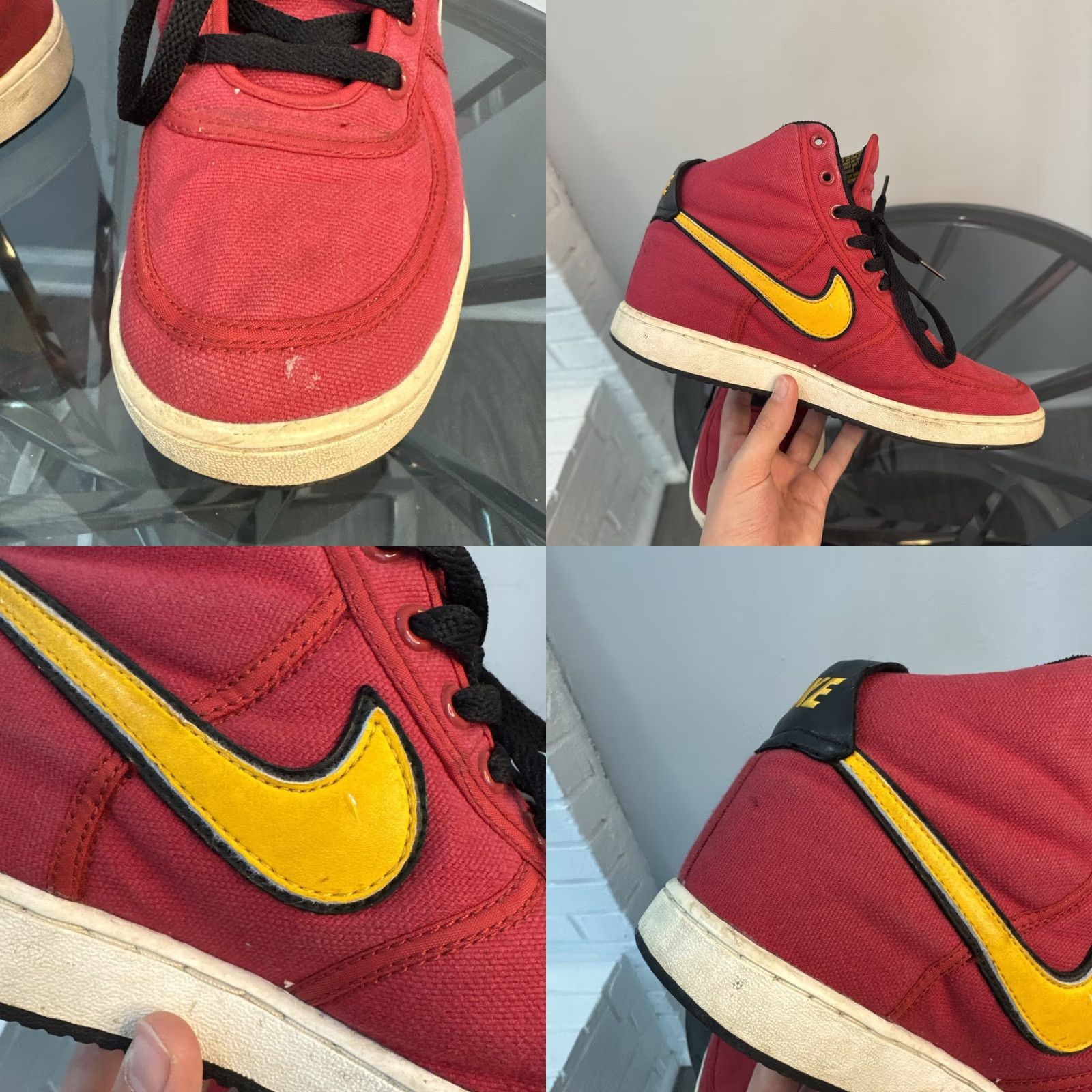 Nike VINTAGE Nike Vandal Hi Canvas Varsity Red & Yellow Athletic Sneaker 308852-671 Rare 2004 Men’s 9 Size US 9 / EU 42 - 8 Thumbnail