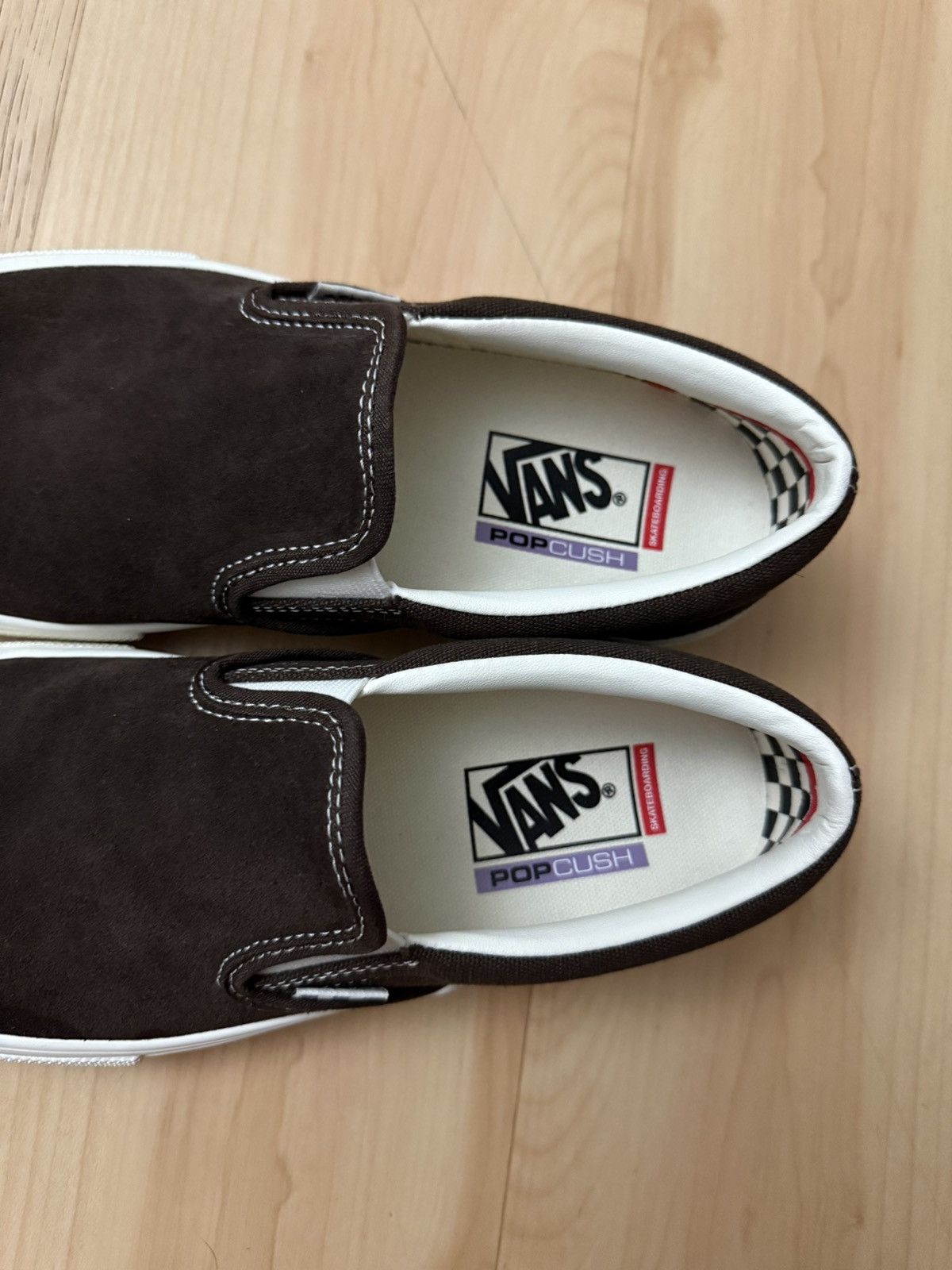 Vans Skate Slip On Brown Pop Cush Skate Shoes Suede Mens 8.5 Size US 8.5 / EU 41-42 - 4 Thumbnail