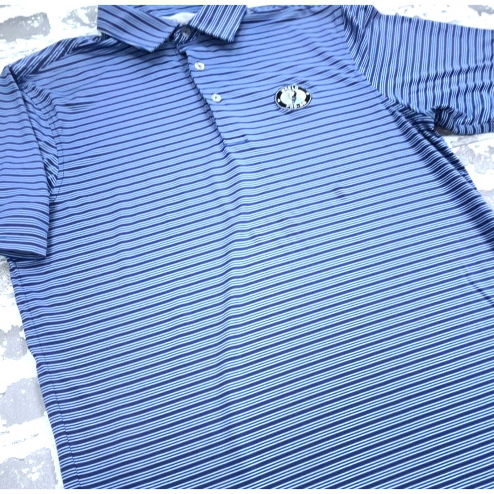 Vintage Straight Down Polo Shirt Men M Blue Striped Performance Golf Size US M / EU 48-50 / 2 - 6 Thumbnail