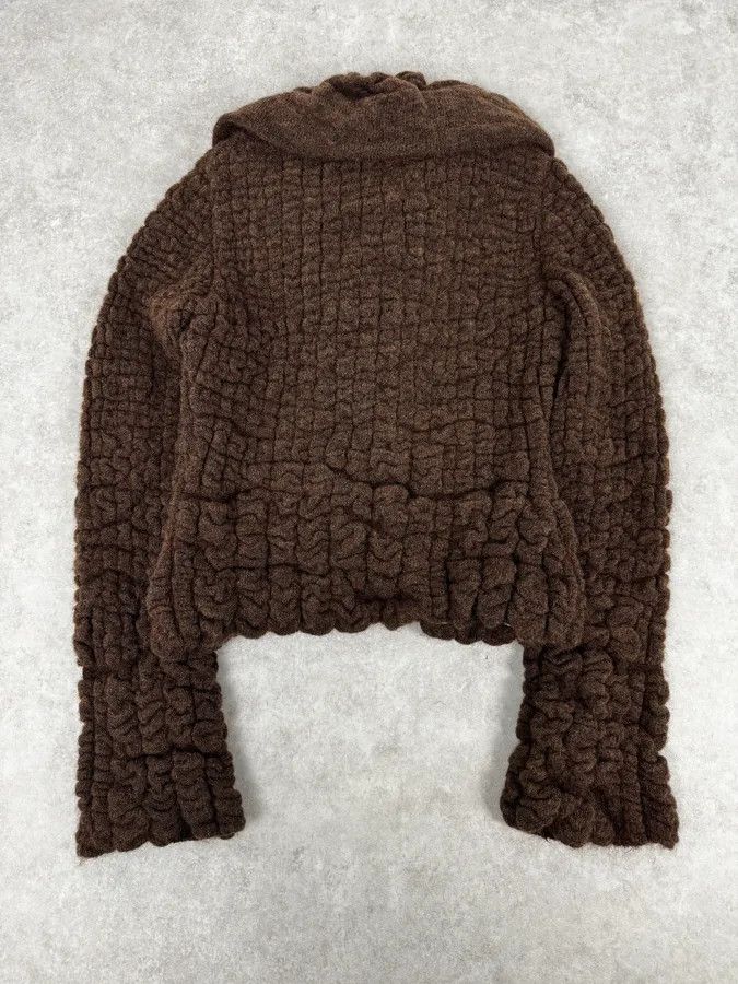 Roberto Cavalli 2000s Roberto Cavalli Brown Puffy Textured Cardigan Size S / US 4 / IT 40 - 4 Thumbnail
