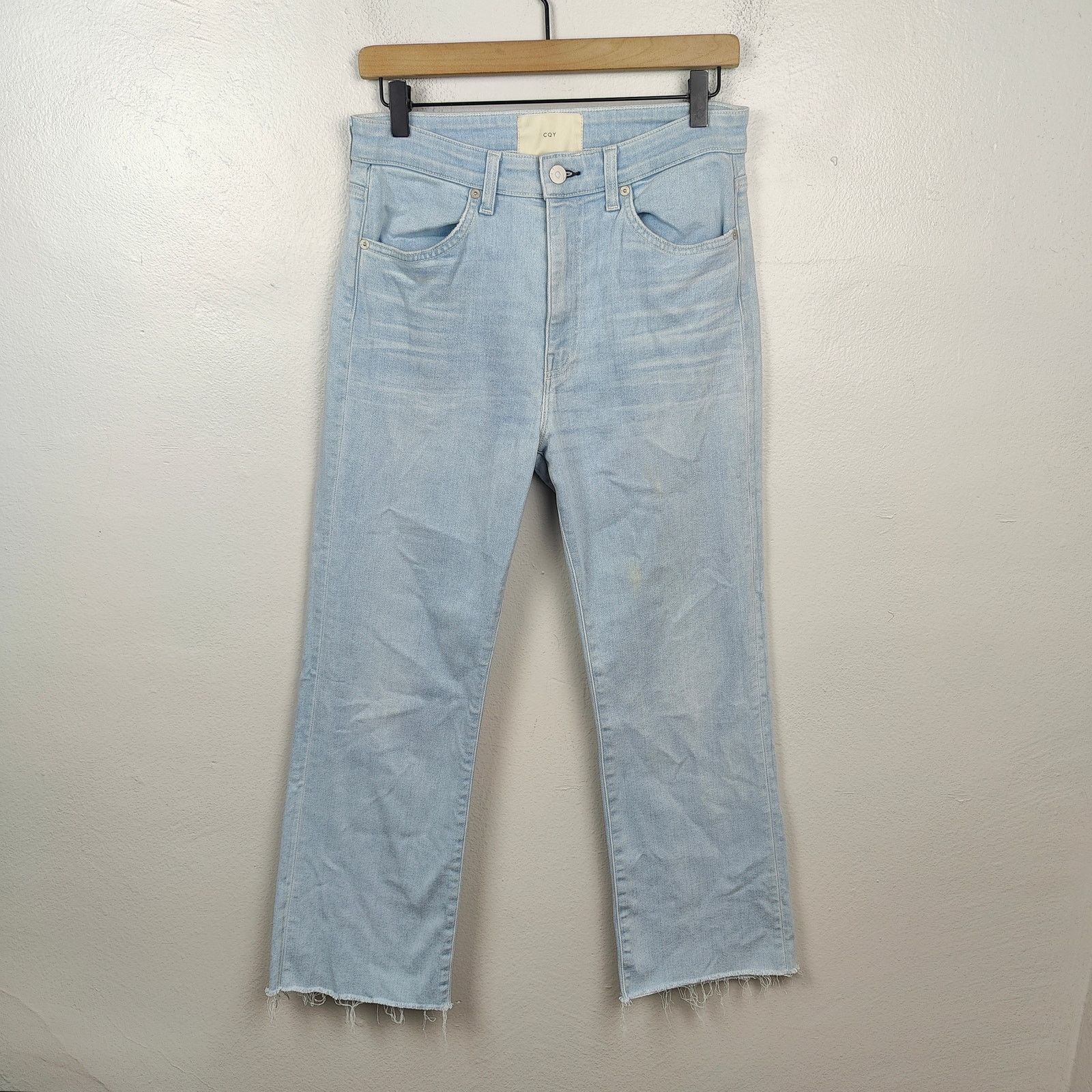 Other CQY Boot Cut Jeans Womens 29 Light Wash Raw Hem Size 29" - 1 Thumbnail