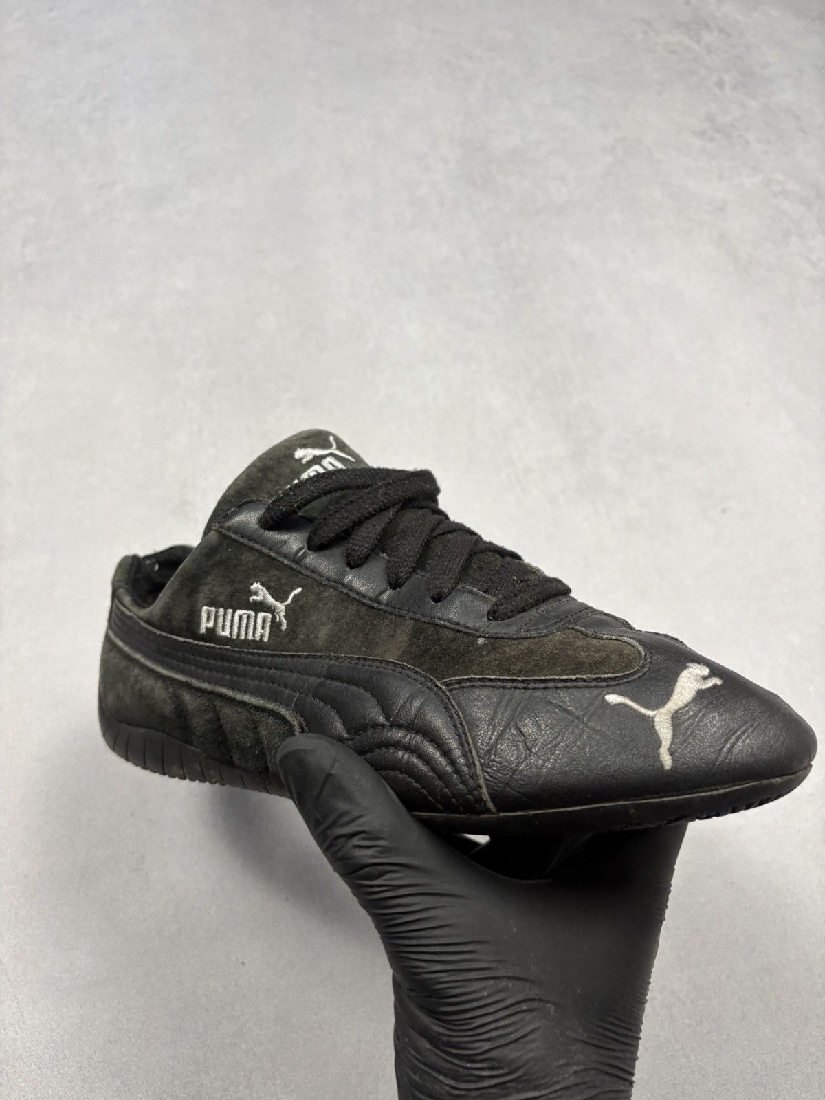 Puma Puma Speed Cat Black Driving Leather Shoes Vintage 2000s Y2K Size US 7 / EU 40 - 14 Thumbnail
