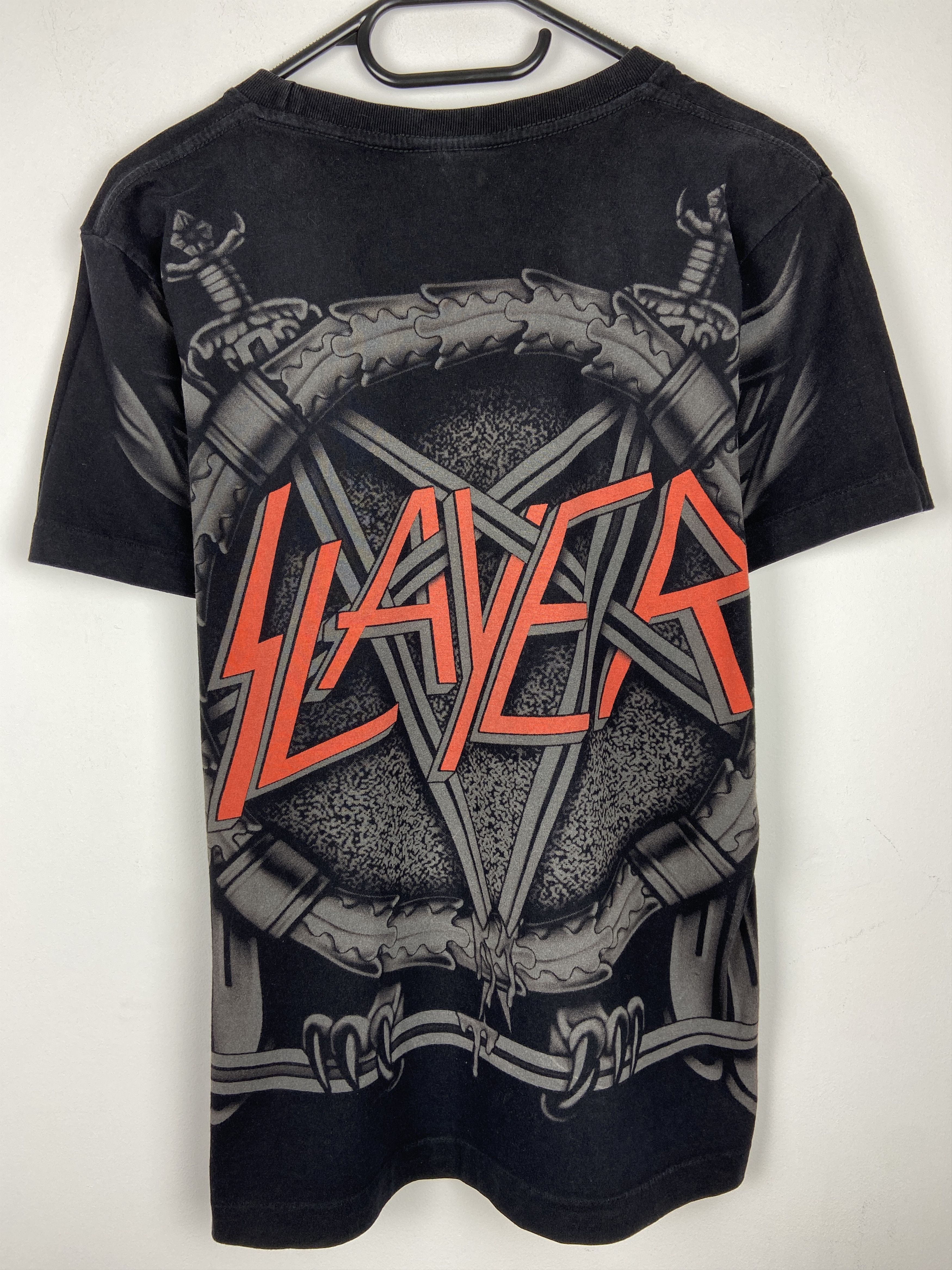 Band Tees 90s Vintage Slayer All Over Print Single Stitch T Shirt Tee Size US S / EU 44-46 / 1 - 2 Thumbnail