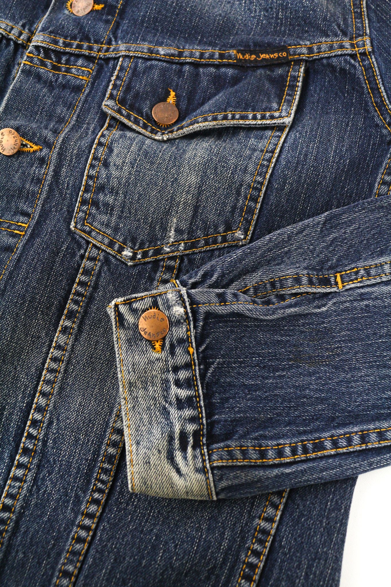 Nudie Jeans TERRY STREAKY DENIM M Cotton Washed Denim Jacket 80795 Size US M / EU 48-50 / 2 - 5 Thumbnail