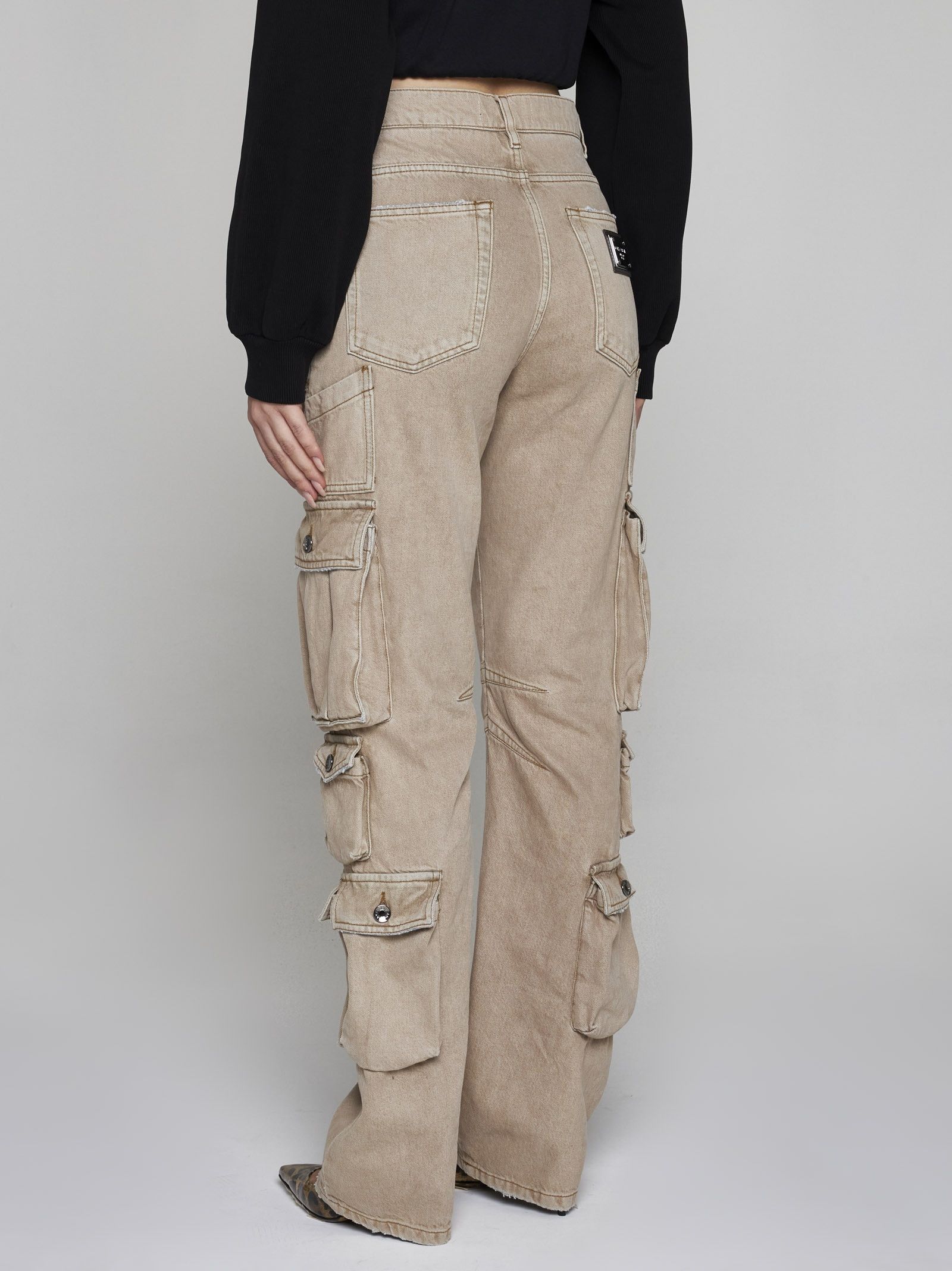Dolce & Gabbana o1y0825 Denim Cargo Pant in Sand Size 27" / US 4 / IT 40 - 4 Thumbnail