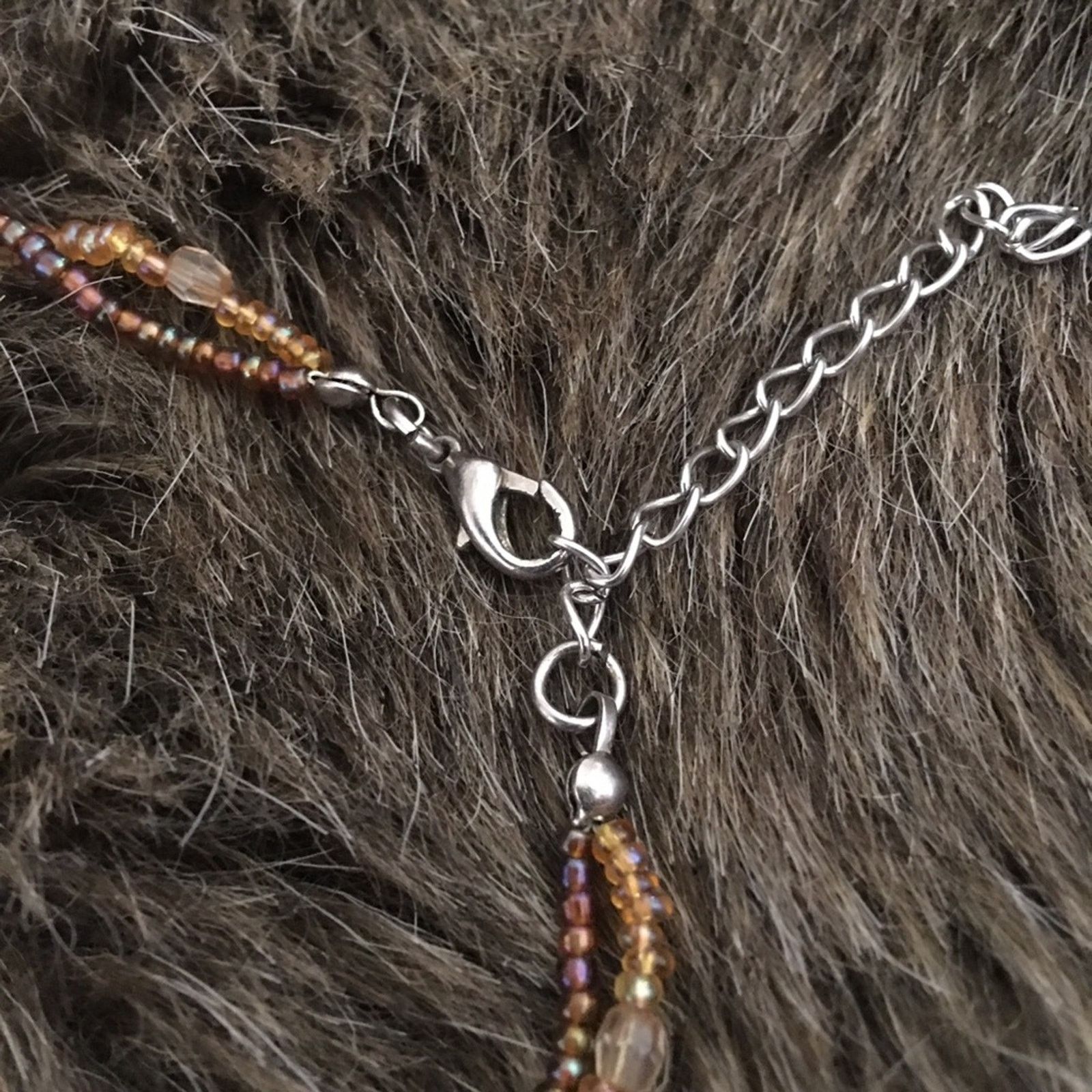 Jewelry Glass bead pendant on seed bead strand necklace Size ONE SIZE - 7 Thumbnail
