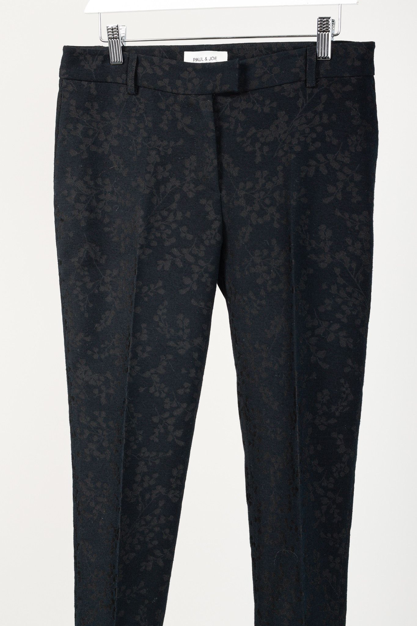 Paul & Joe Paul & Joe Black & Brown Floral-Jacquard Twill Trousers Size 32" / US 10 / IT 46 - 3 Thumbnail