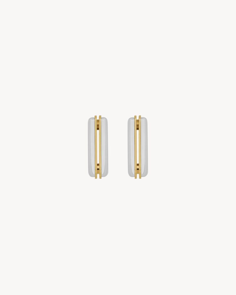 Saint Laurent Paris o1s1wg110126 788138 Size: OS / Split Square Hoop Earrings Size ONE SIZE - 2 Thumbnail