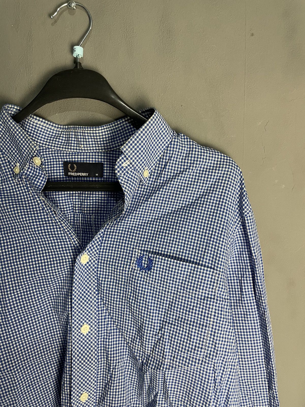 Fred Perry Fred Perry Check Blue Long Sleeve Shirt Cotton Size US M / EU 48-50 / 2 - 2 Thumbnail