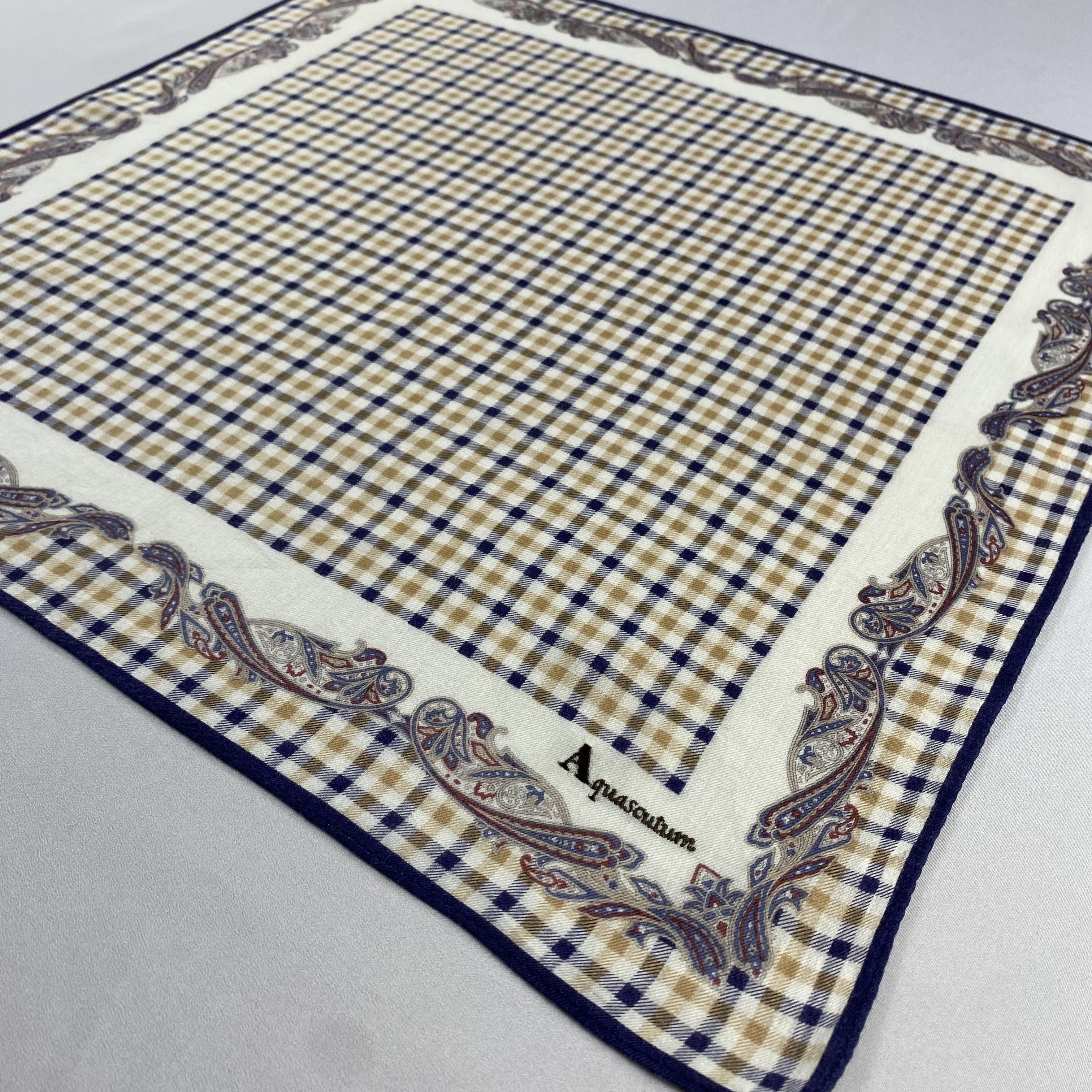 Aquascutum × Vintage Aquascutum Handkerchief / Neckerchief / Bandana-P738 Size ONE SIZE - 2 Thumbnail