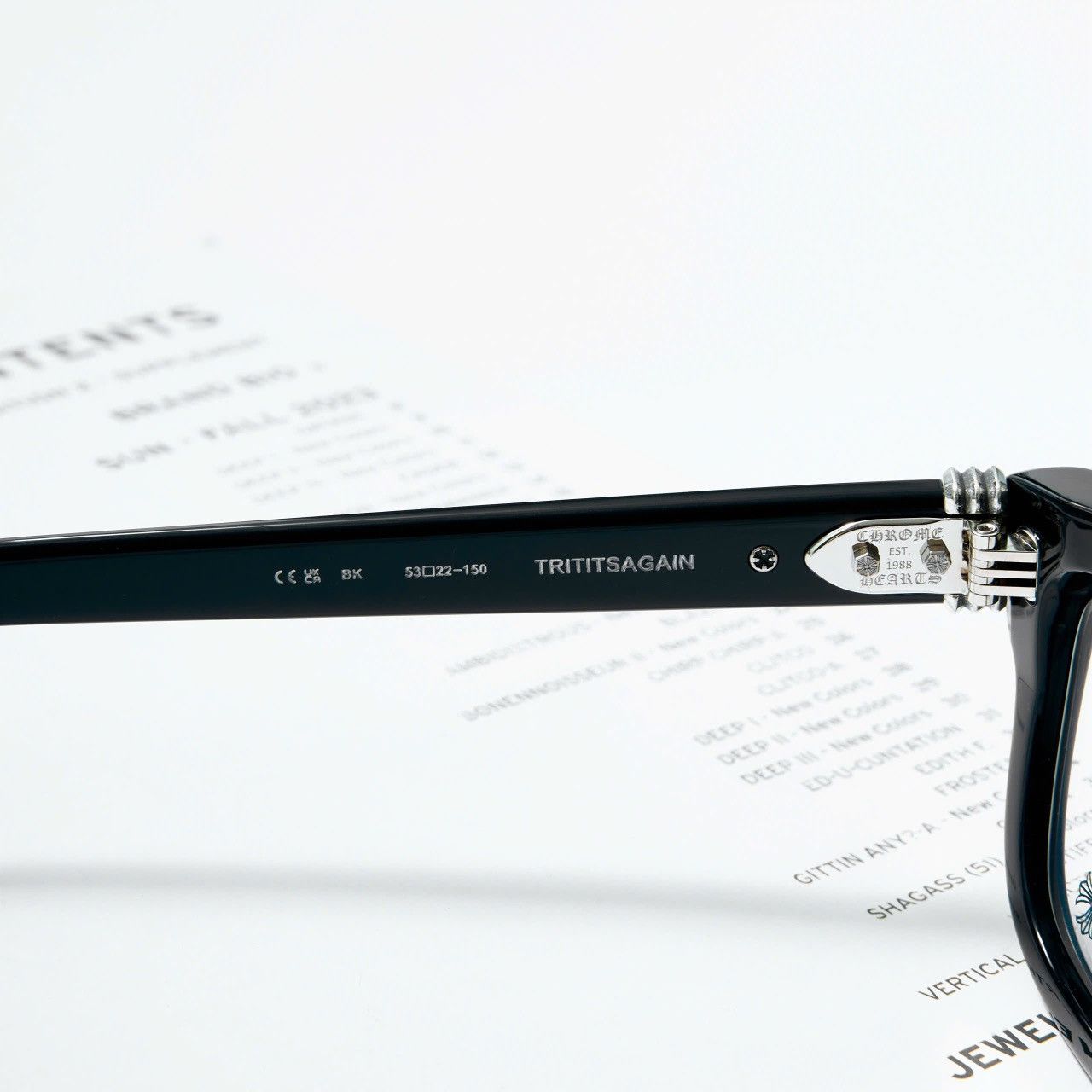 Chrome Hearts CHROME HEARTS TRITITSAGAIN BLACK GLASSES Size ONE SIZE - 5 Thumbnail