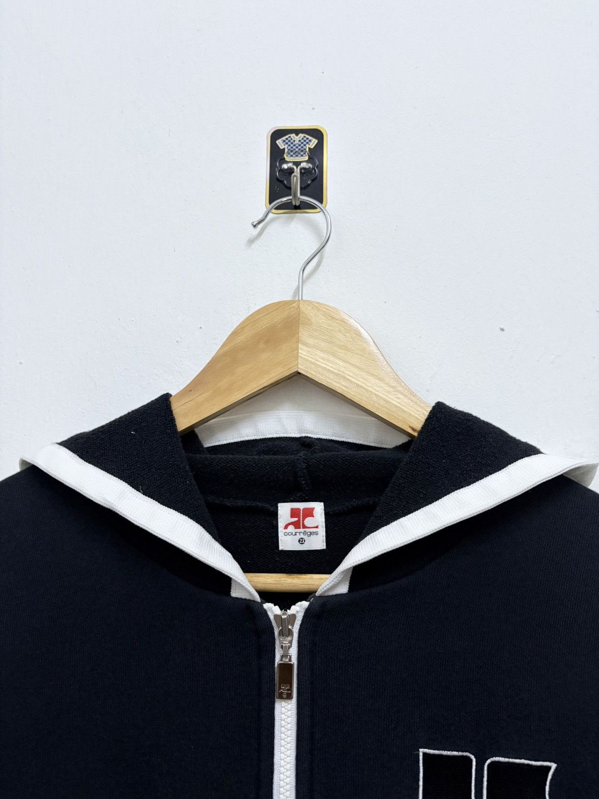 Courreges Vintage 90's Courreges 21 Black Hoodie Zipper Size M / US 6-8 / IT 42-44 - 12 Thumbnail