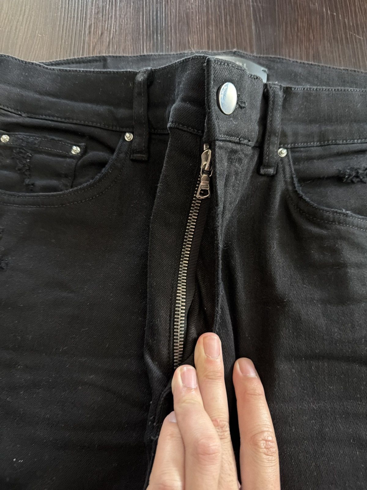 Amiri Amiri Black Yellow Striped Jeans Size US 34 / EU 50 - 6 Thumbnail