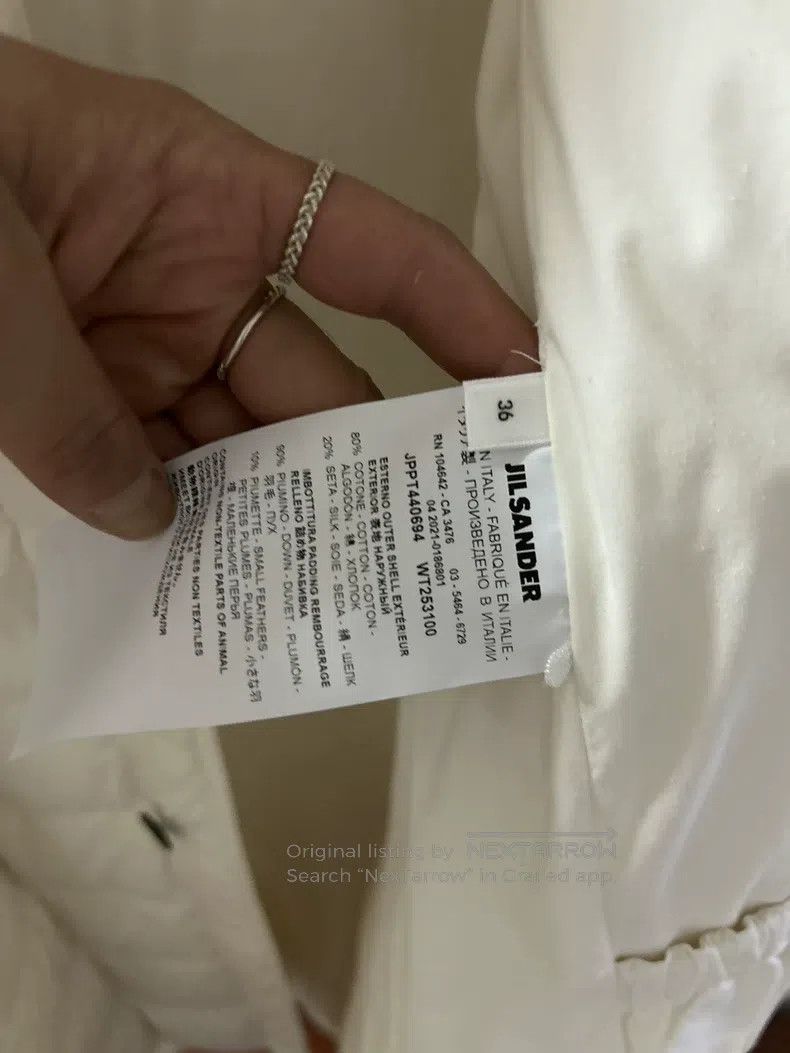 Jil Sander Jil Sander size 36 Long white down jacket with hood Size M / US 6-8 / IT 42-44 - 4 Thumbnail