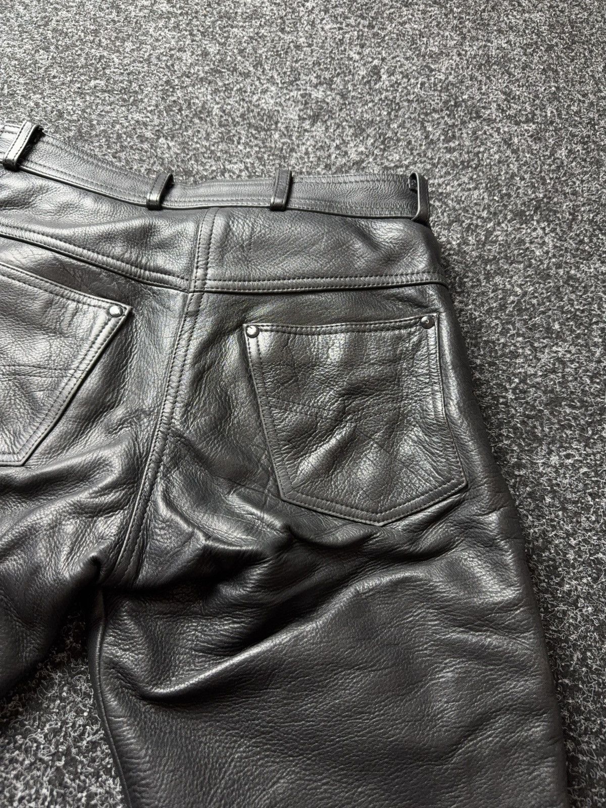 Genuine Leather Leather Rock Punk Biker MOTO Pants Lace Up Goth Moto Black Size US 32 / EU 48 - 18 Thumbnail