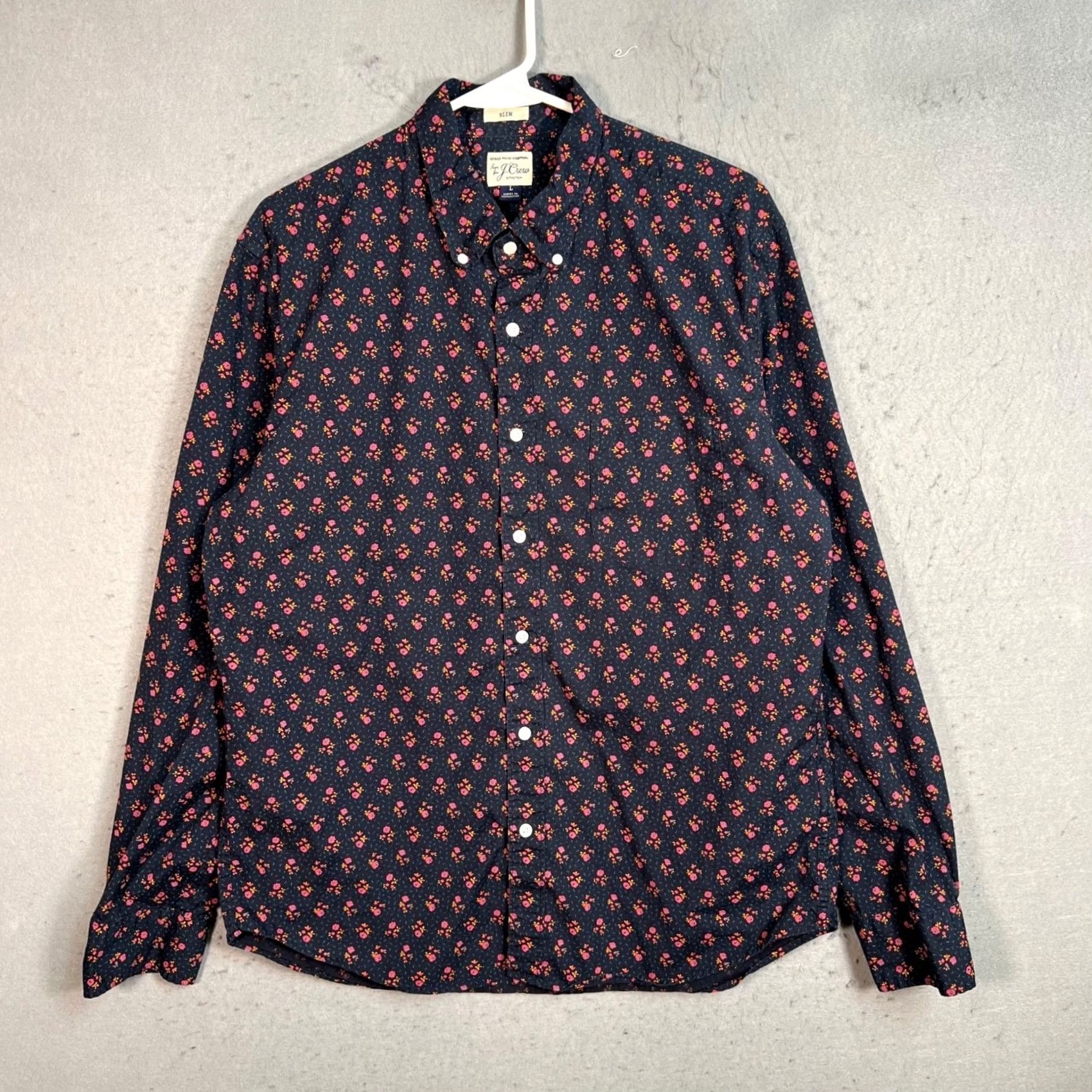 J.Crew J.CREW Mens Large Slim Fit Secret Wash Stretch Floral Button-Down Shirt Size US L / EU 52-54 / 3 - 2 Thumbnail