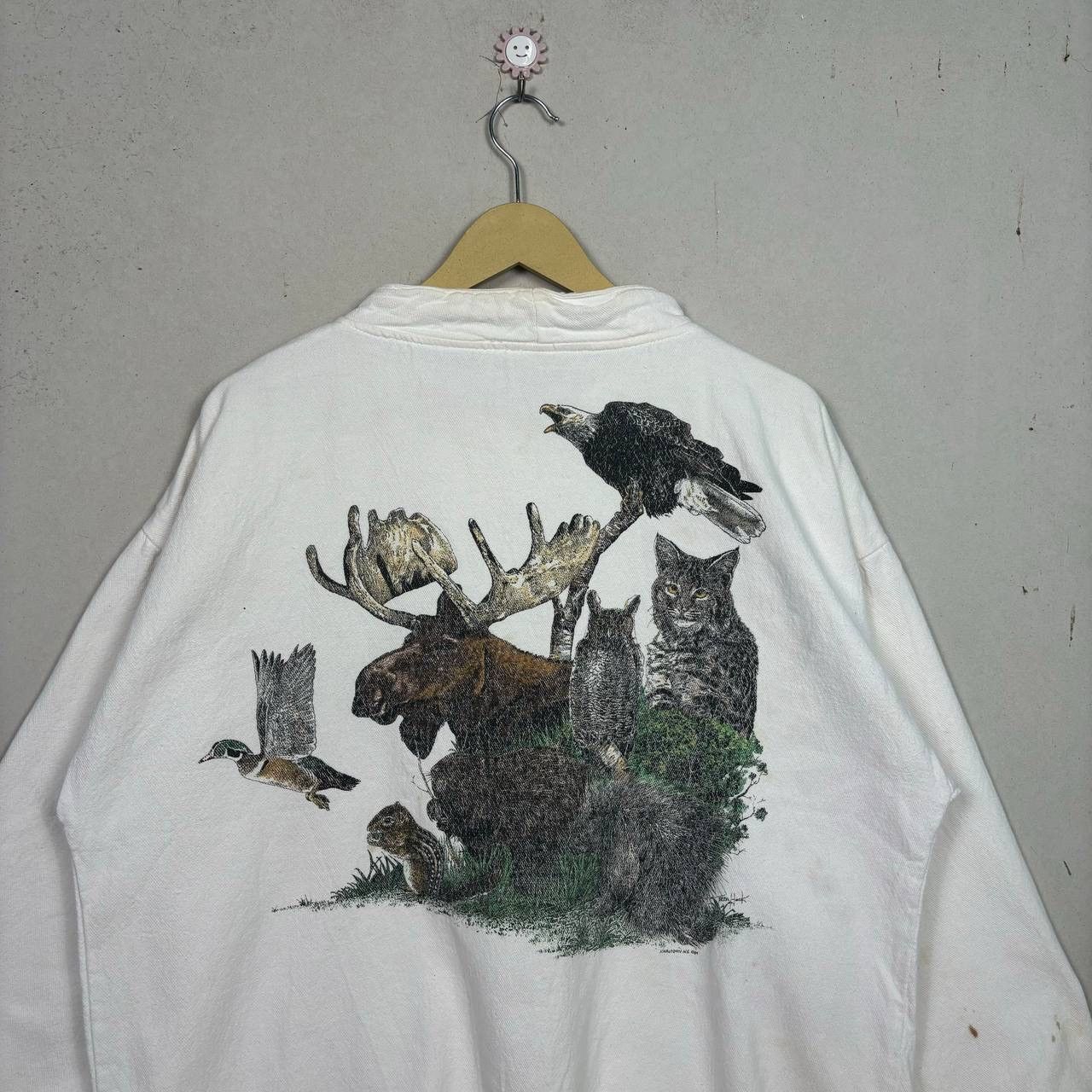 Habitat Vtg 80s Harlequin Nature Graphic Habitat Sweatshirt Ovp Size US M / EU 48-50 / 2 - 4 Thumbnail