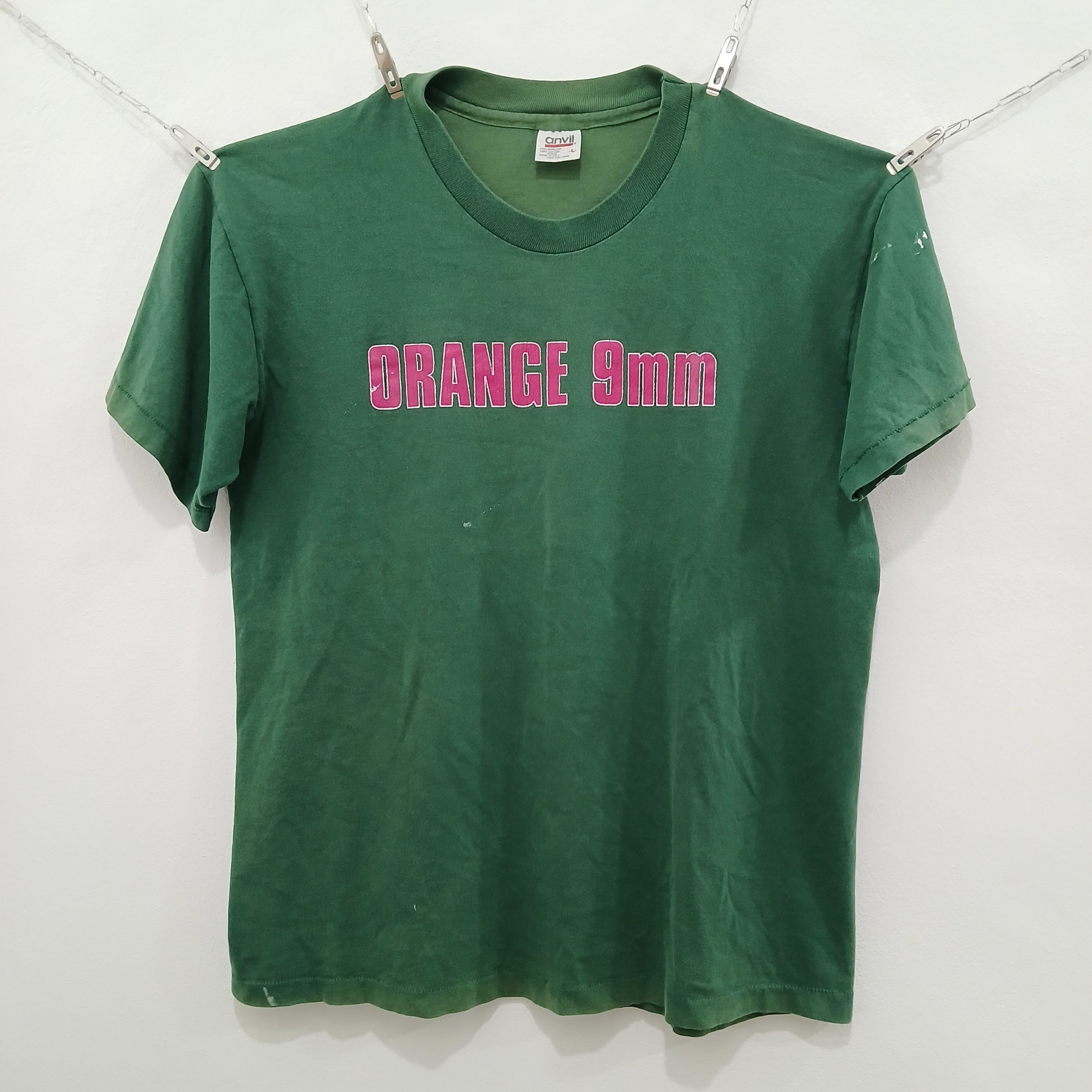 Band Tees ORANGE 9mm Post Hardcore Band Vintage Tee 90's *Rare Size US L / EU 52-54 / 3 - 1 Thumbnail