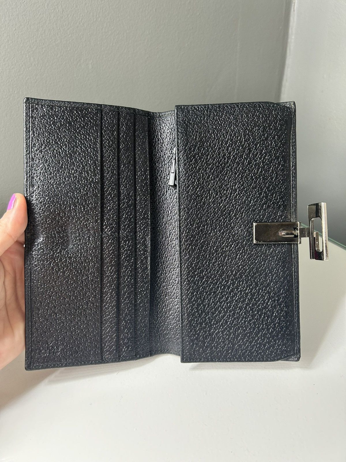 Gucci Gucci G Clasp Black Leather Continental Long Wallet Size ONE SIZE - 5 Thumbnail