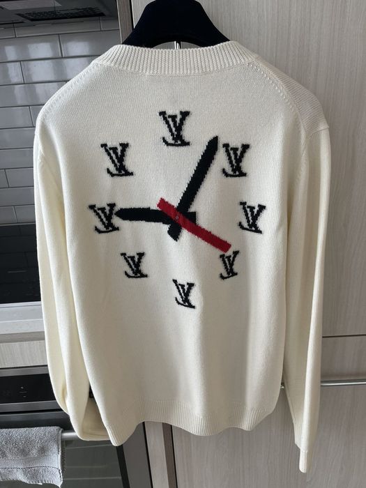 Clock intarsia pullover hot sale