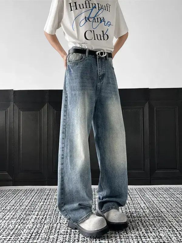 Japanese Brand Retro loose washed straight leg jeans Size US 32 / EU 48 - 1 Thumbnail