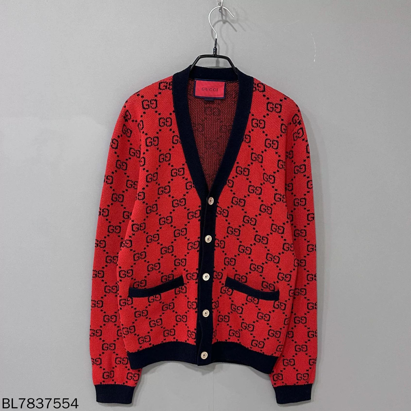 Gucci Gucci Red Full-Print Knit Cardigan Size XS / US 0-2 / IT 36-38 - 1 Thumbnail