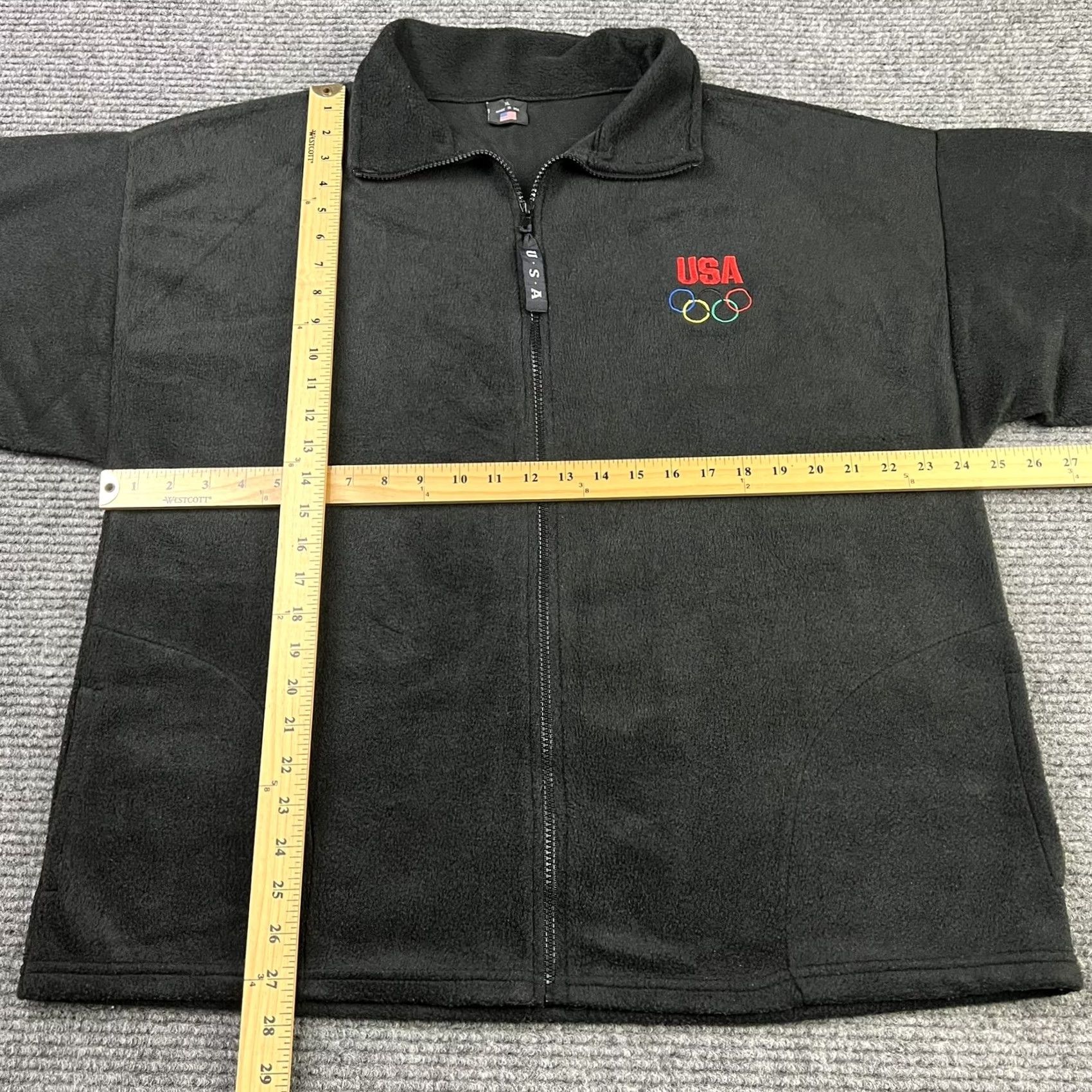 Vintage VINTAGE 90s Black Fleece Jacket XL Embroidered USA Olympics Logo Lightweight Jacket Men XL Black USA Olympics 90s Vintage Embroidered Patches USA Size US XL / EU 56 / 4 - 4 Thumbnail