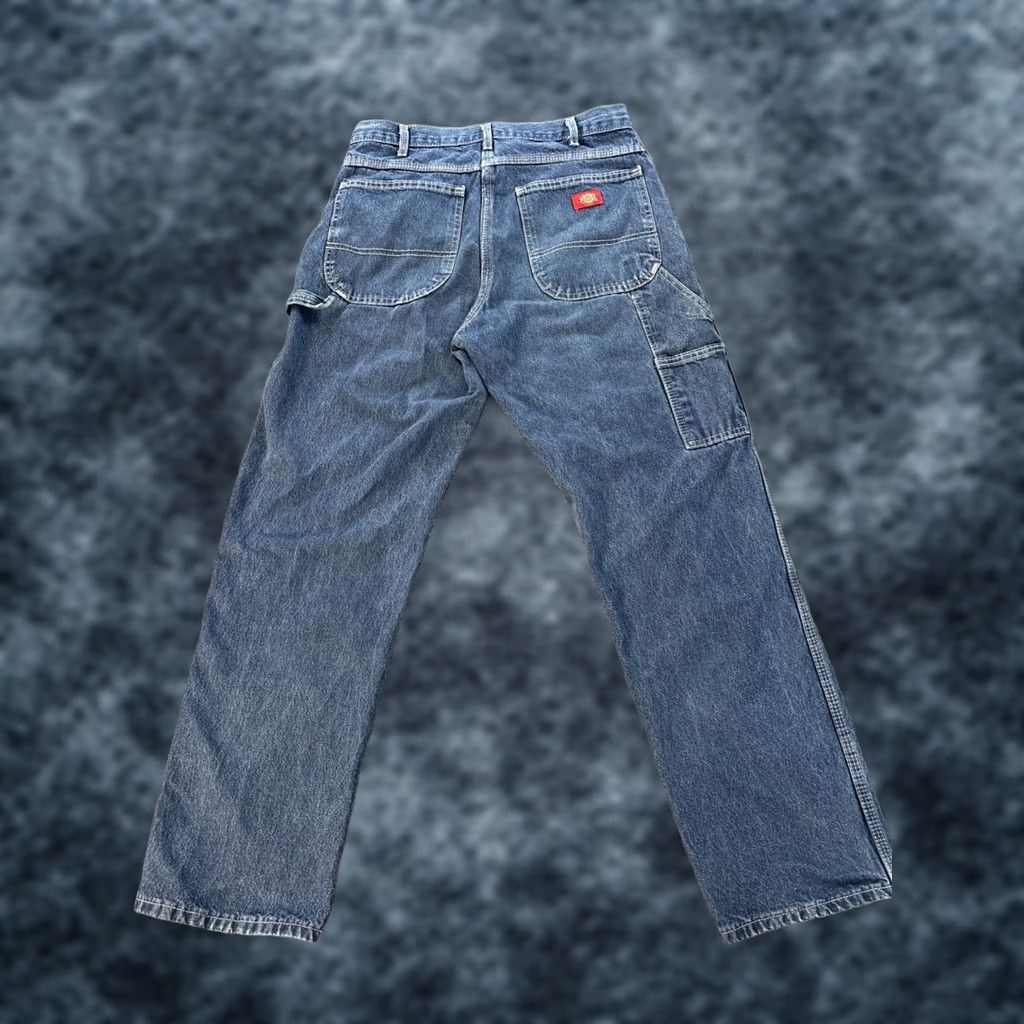Dickies VINTAGE Dickies Denim Carpenter Pants Jeans 32x30 Distressed 90s Skater Work Blue Mens Regular 5-Pocket Denim Cotton Button Zip Size US 32 / EU 48 - 1 Thumbnail